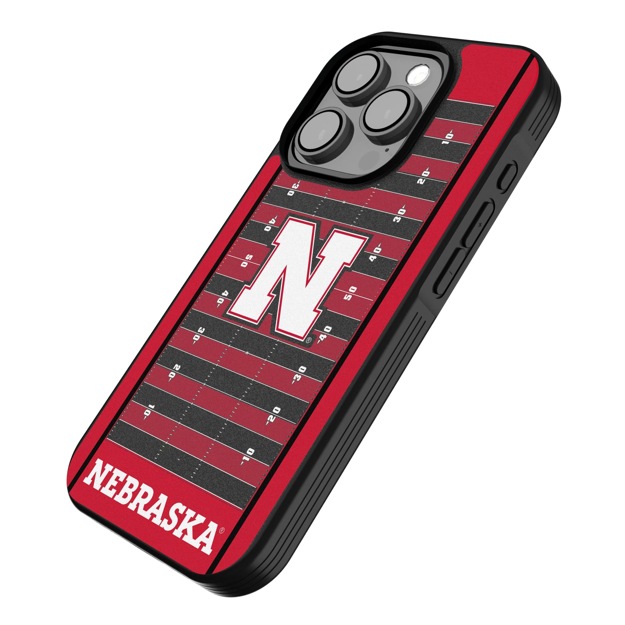 University of Nebraska Huskers Block N Field iPhone Bump Phone Case for Apple iPhone - Isometric View