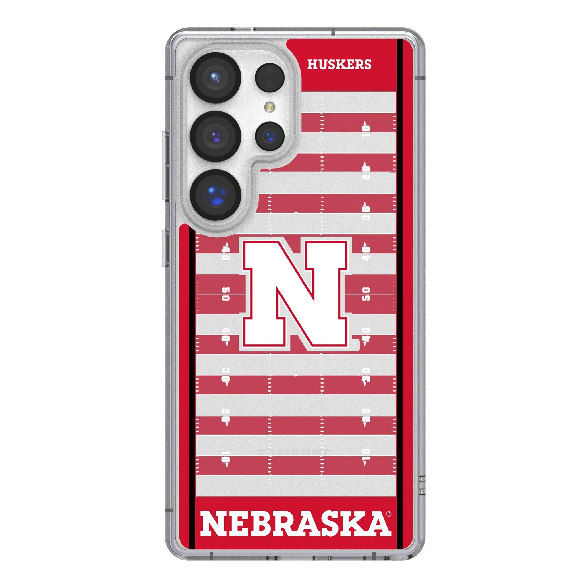 University of Nebraska Huskers Block N Field Galaxy Clear Phone Case for Samsung Galaxy