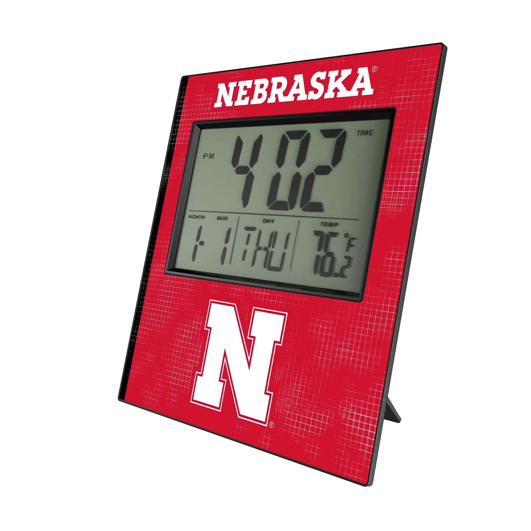 University of Nebraska Huskers Block N Hatch Wall Clock