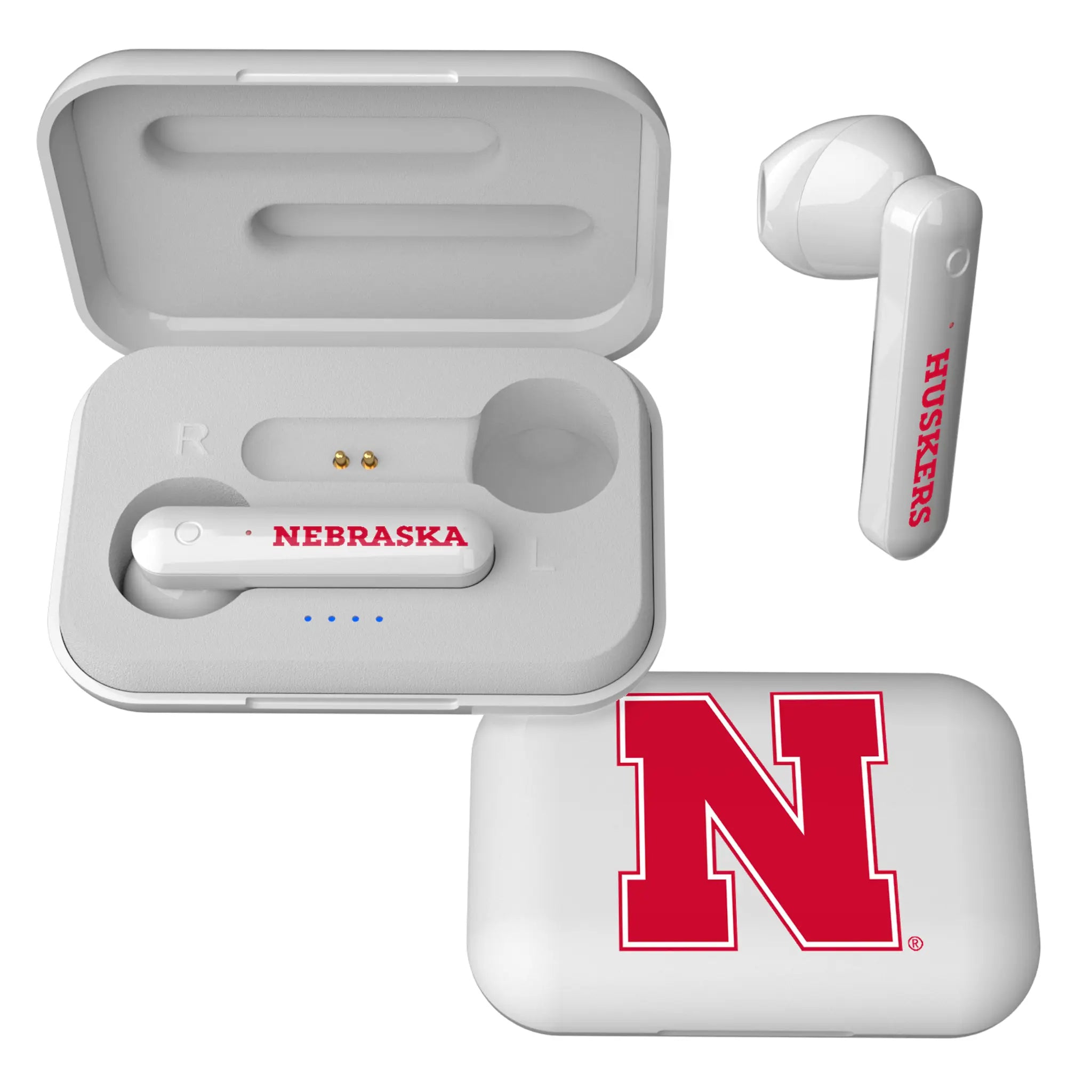 University of Nebraska Huskers Block N Insignia Wireless TWS Earbuds