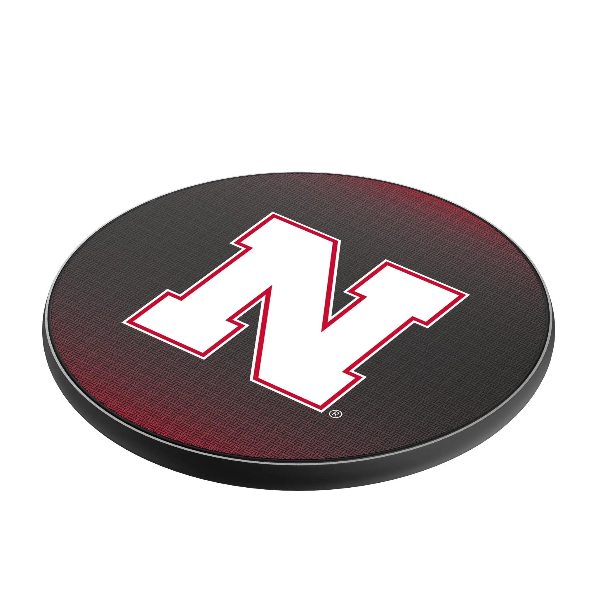 University of Nebraska Huskers Block N Linen 15-Watt Wireless Charger - Isometric View