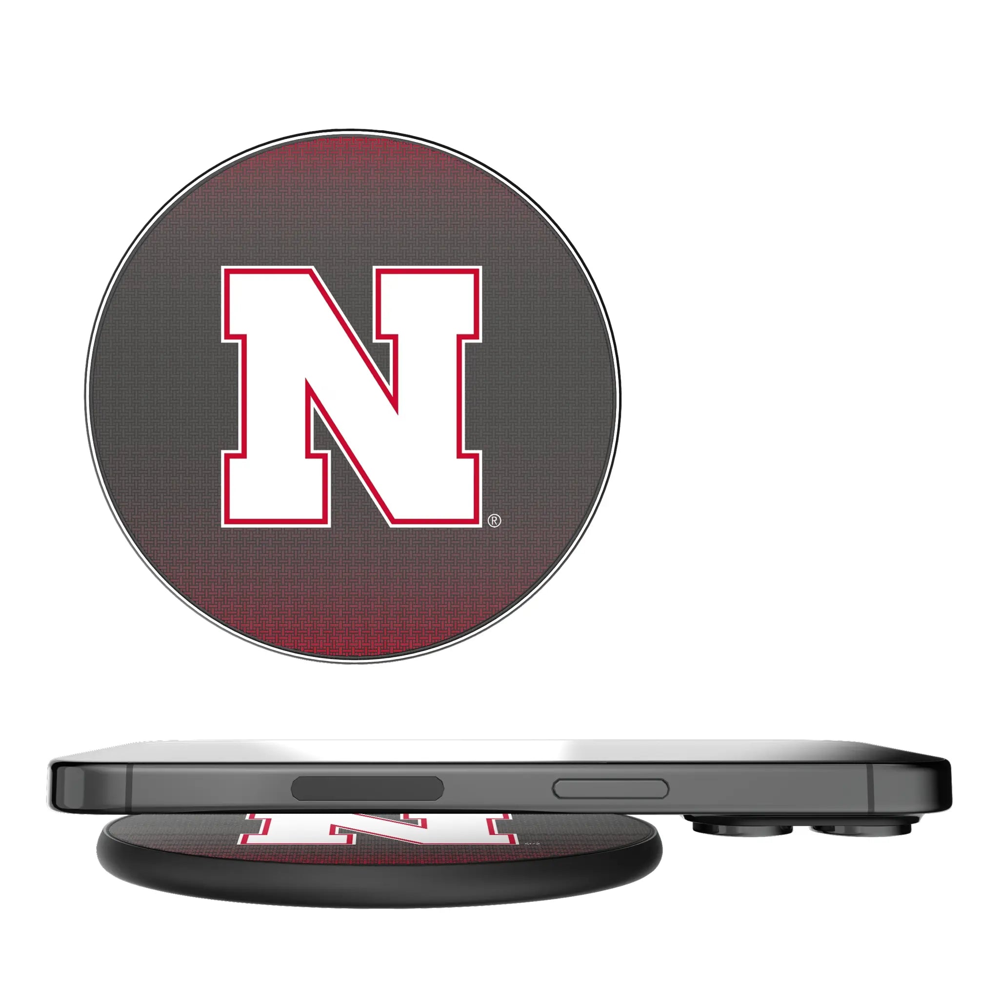 University of Nebraska Huskers Block N Linen 15-Watt Wireless Charger