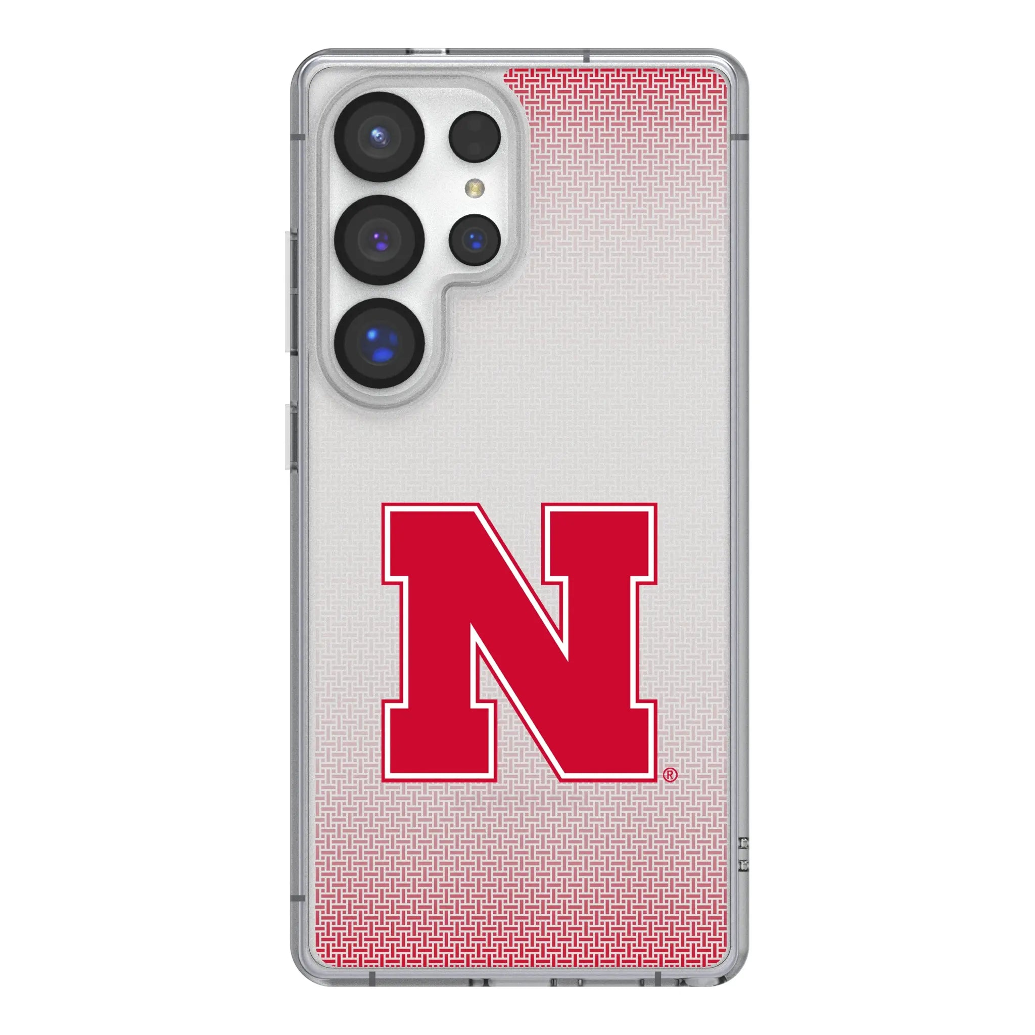 University of Nebraska Huskers Block N Linen Galaxy Clear Phone Case for Samsung Galaxy#Device_Galaxy S25 Ultra