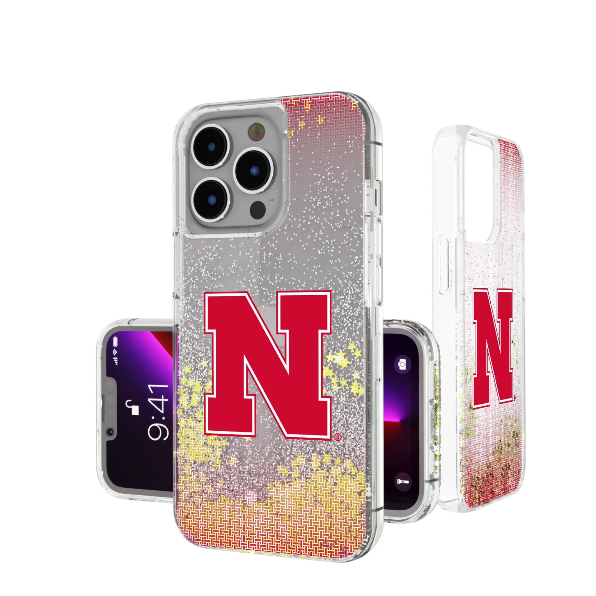 University of Nebraska Huskers Block N Linen iPhone Glitter Phone Case for Apple iPhone
