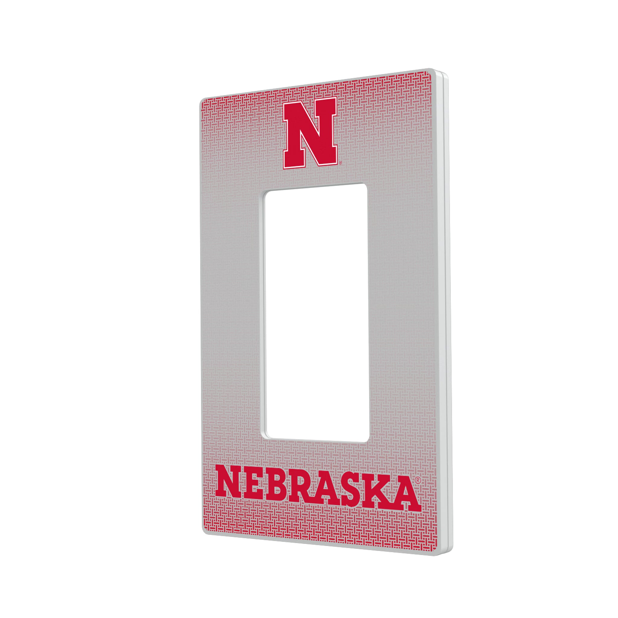 University of Nebraska Huskers Block N Linen Hidden-Screw Light Switch Plate#Style_Single Rocker