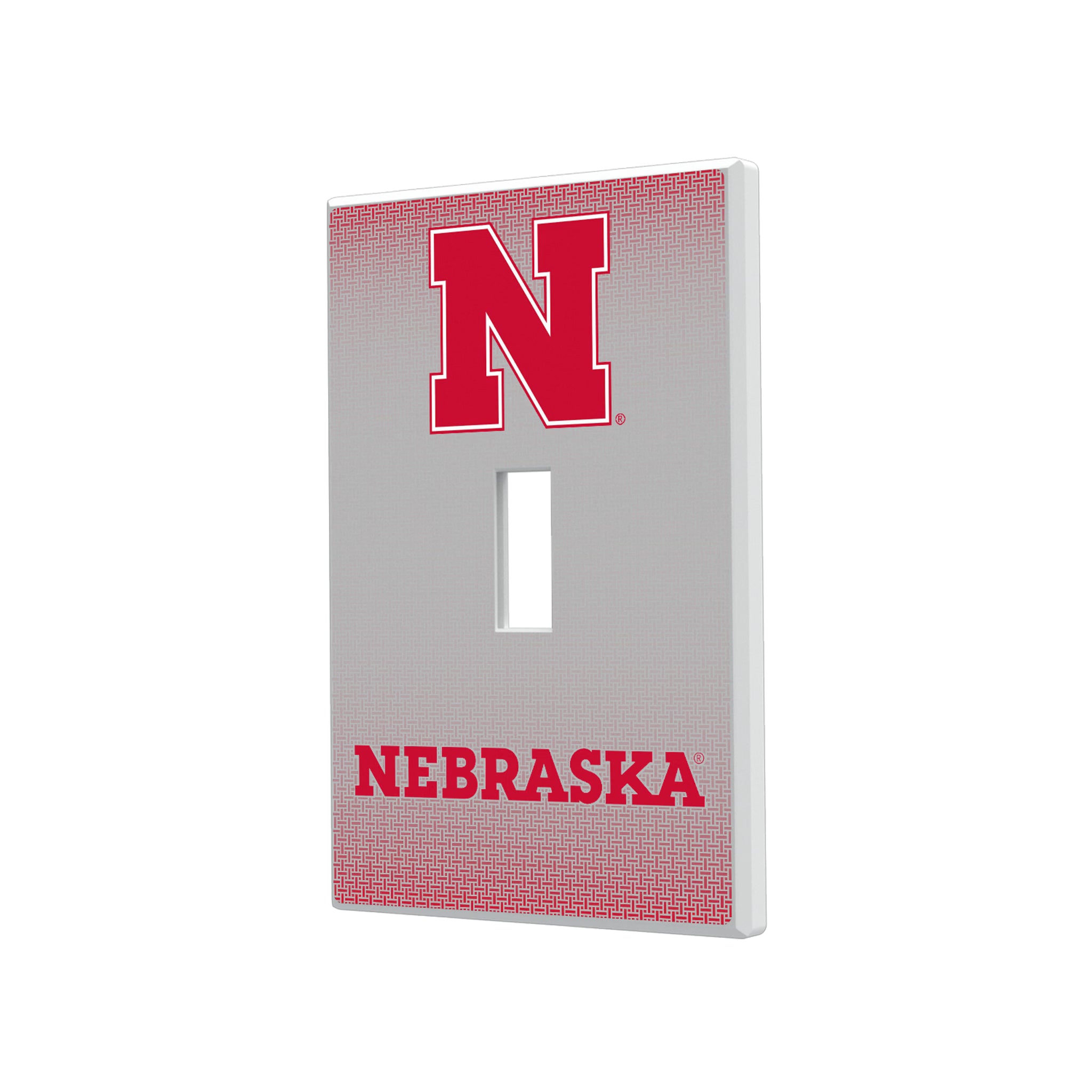 University of Nebraska Huskers Block N Linen Hidden-Screw Light Switch Plate#Style_Single Toggle