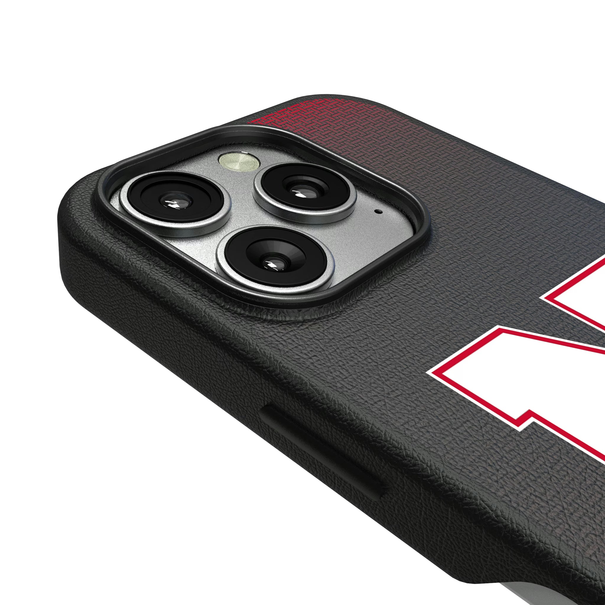 University of Nebraska Huskers Block N Linen iPhone MagSafe Compatible Phone Case for Apple iPhone - Detail