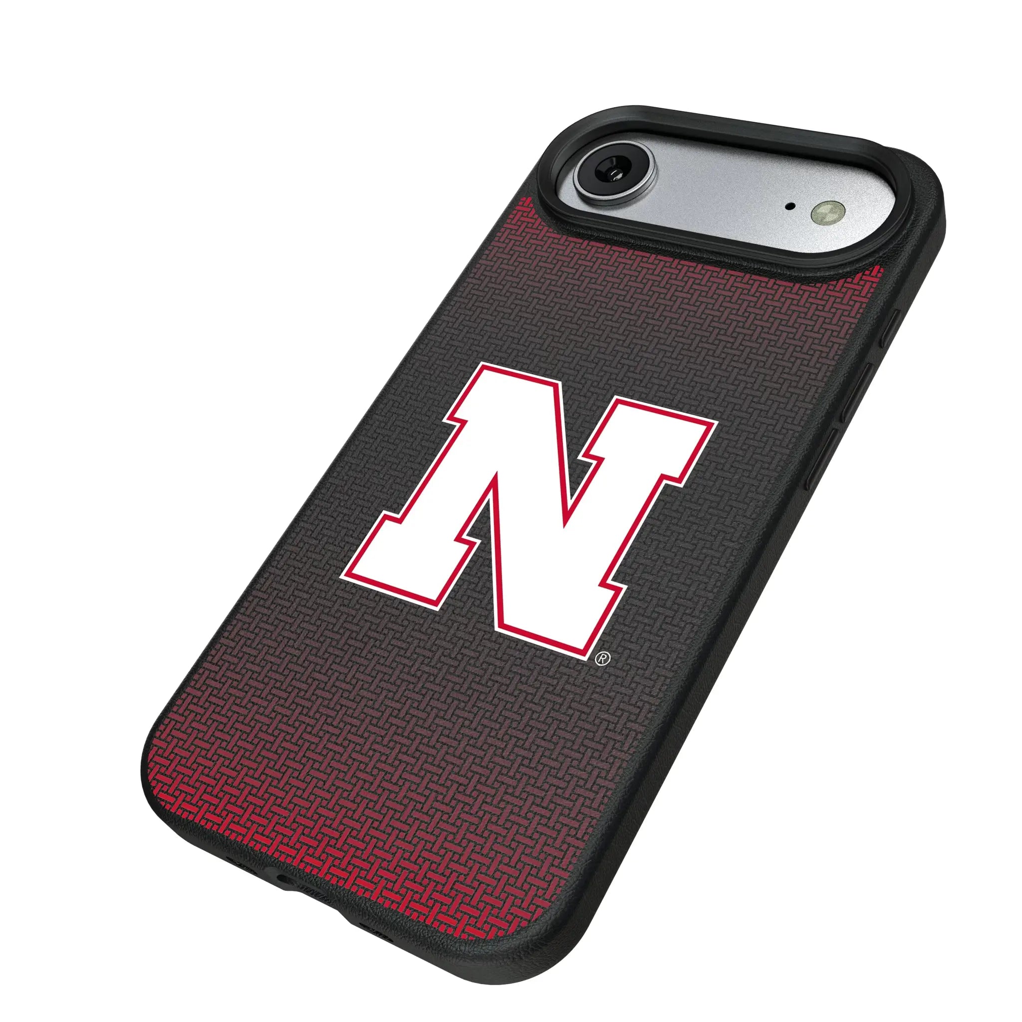 University of Nebraska Huskers Block N Linen iPhone MagSafe Compatible Phone Case for Apple iPhone - Isometric View#Device_iPhone Air
