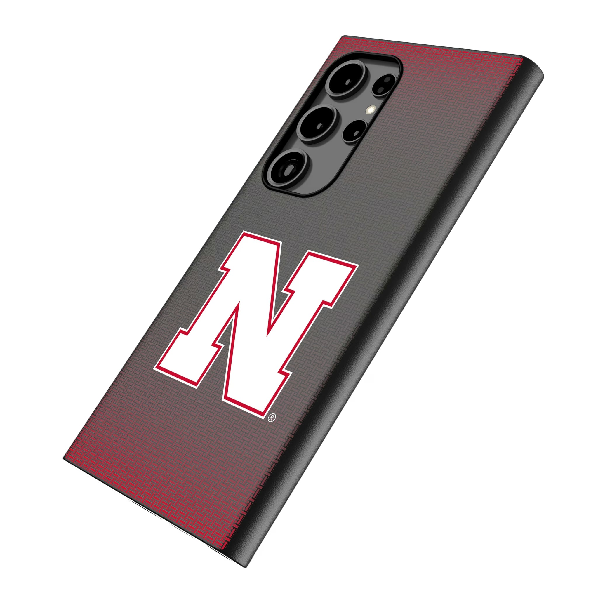 University of Nebraska Huskers Block N Linen Galaxy MagSafe Compatible Phone Case for Samsung Galaxy - Isometric View