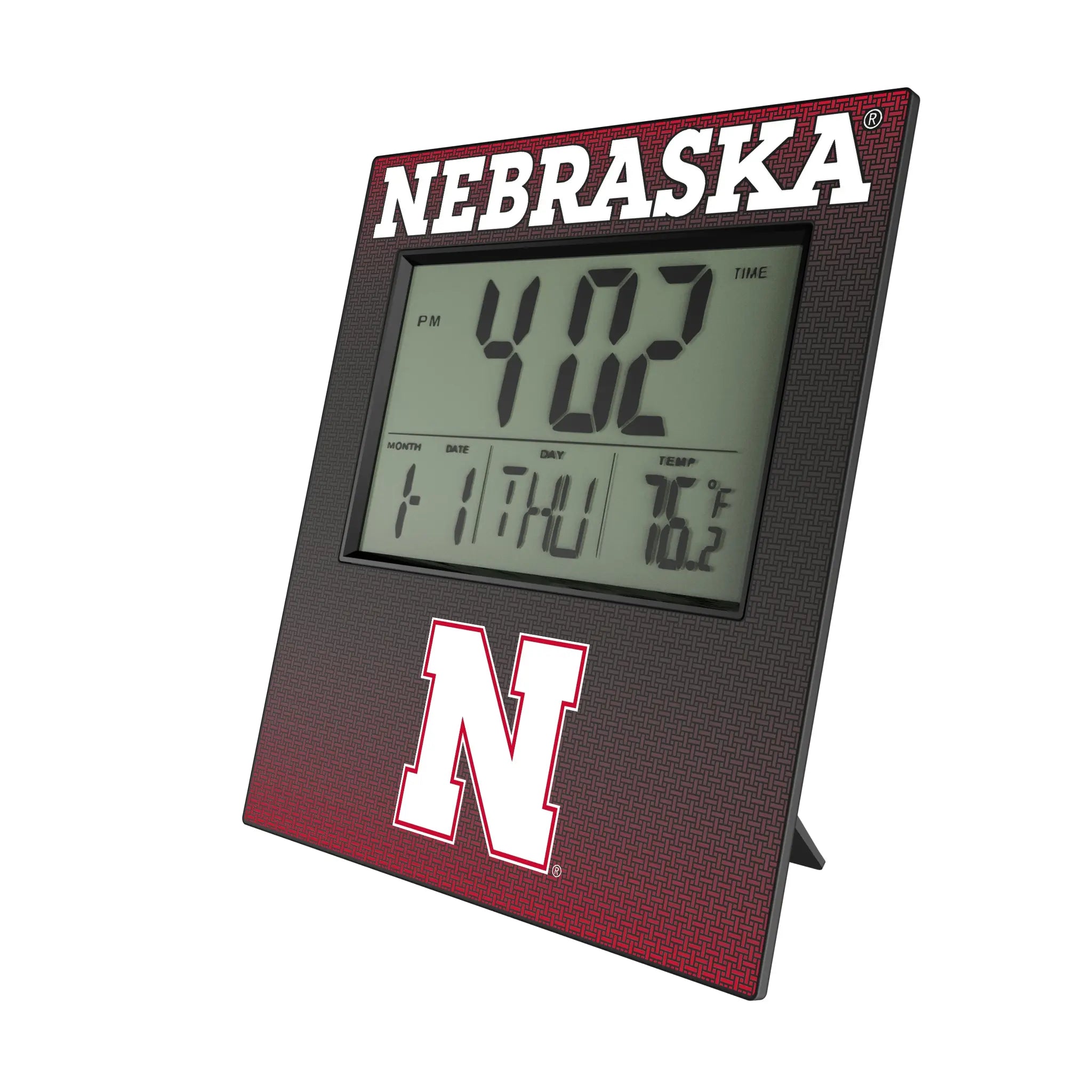 University of Nebraska Huskers Block N Linen Wall Clock