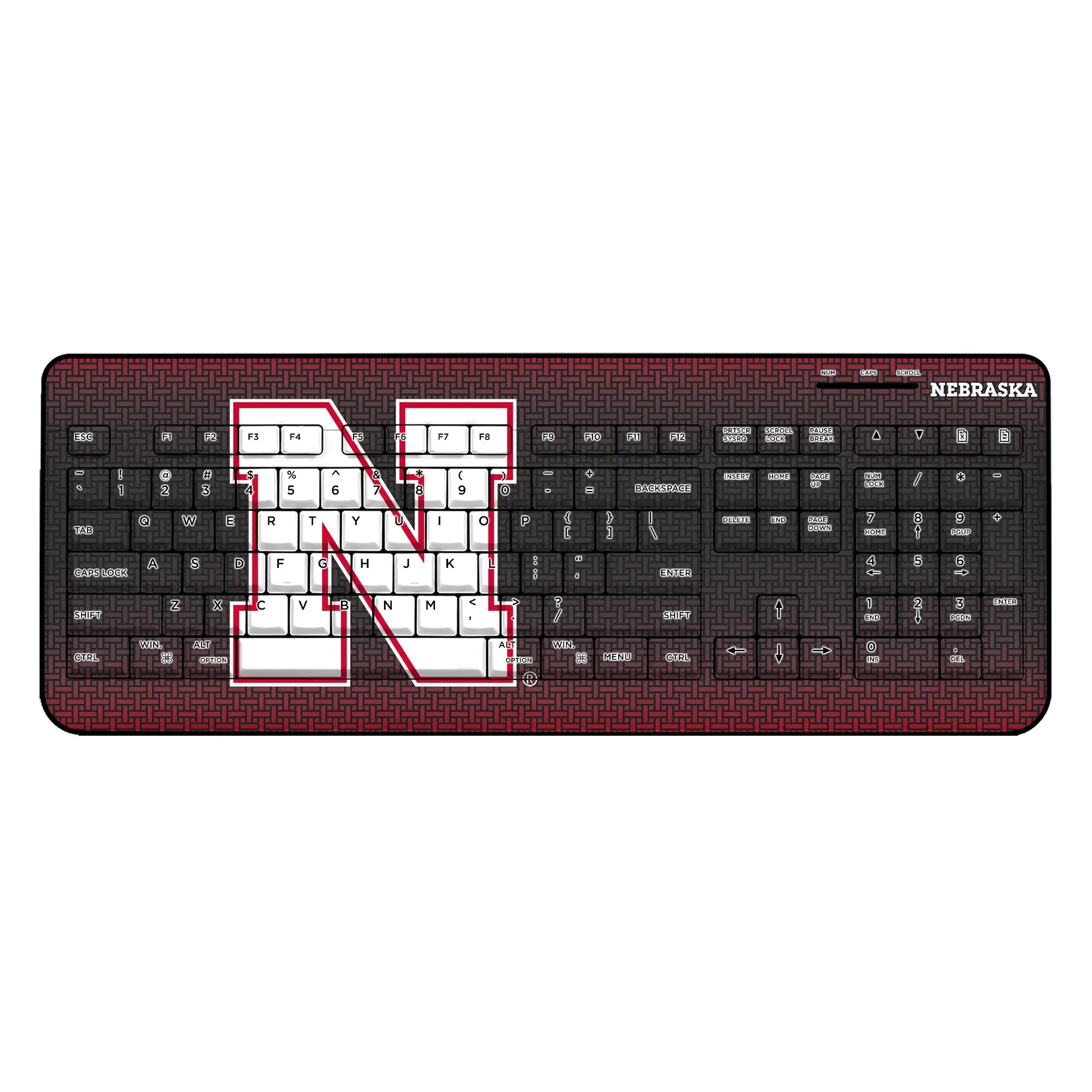 University of Nebraska Huskers Block N Linen Wireless USB Keyboard