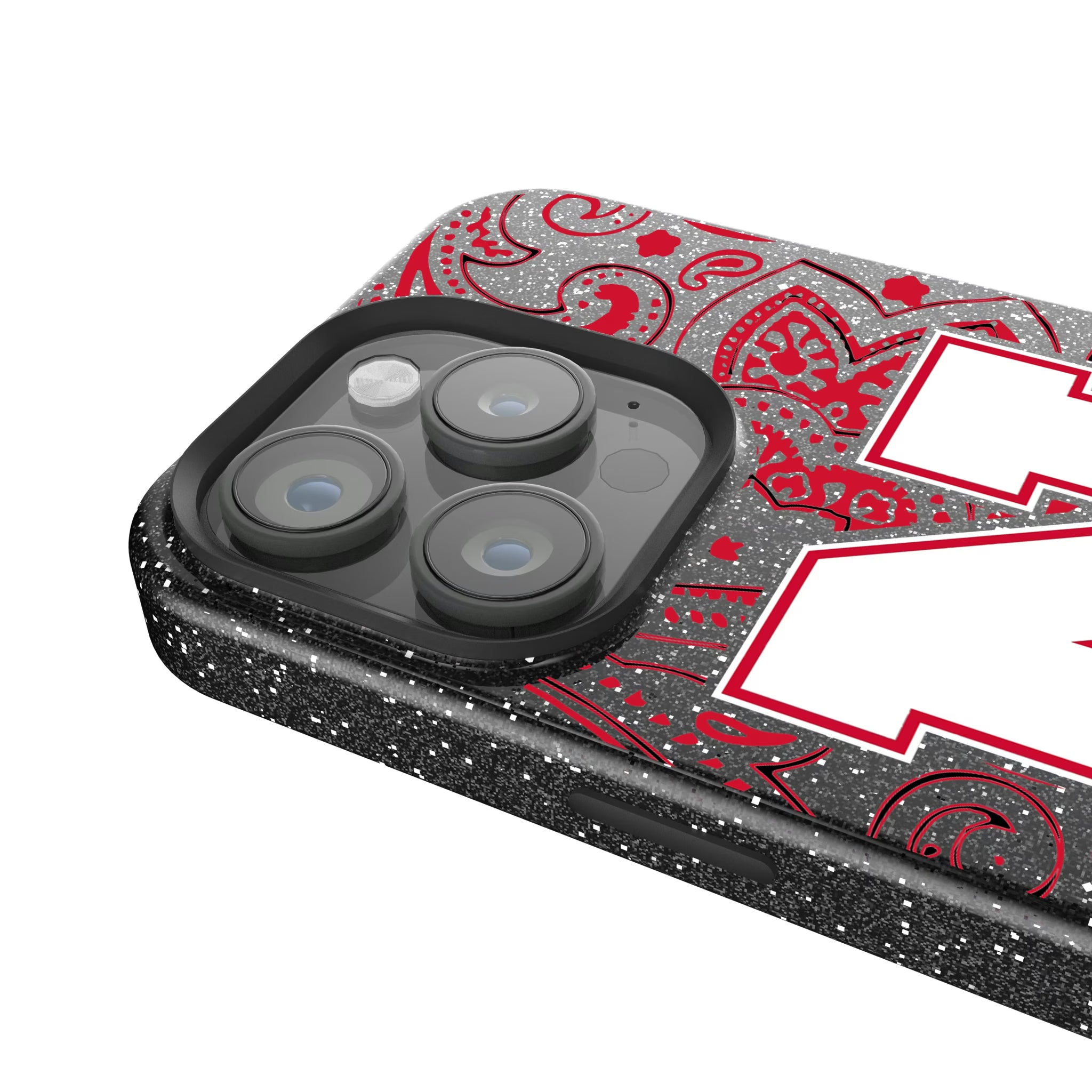 University of Nebraska Huskers Block N Paisley iPhone Bling Phone Case for Apple iPhone - Detail
