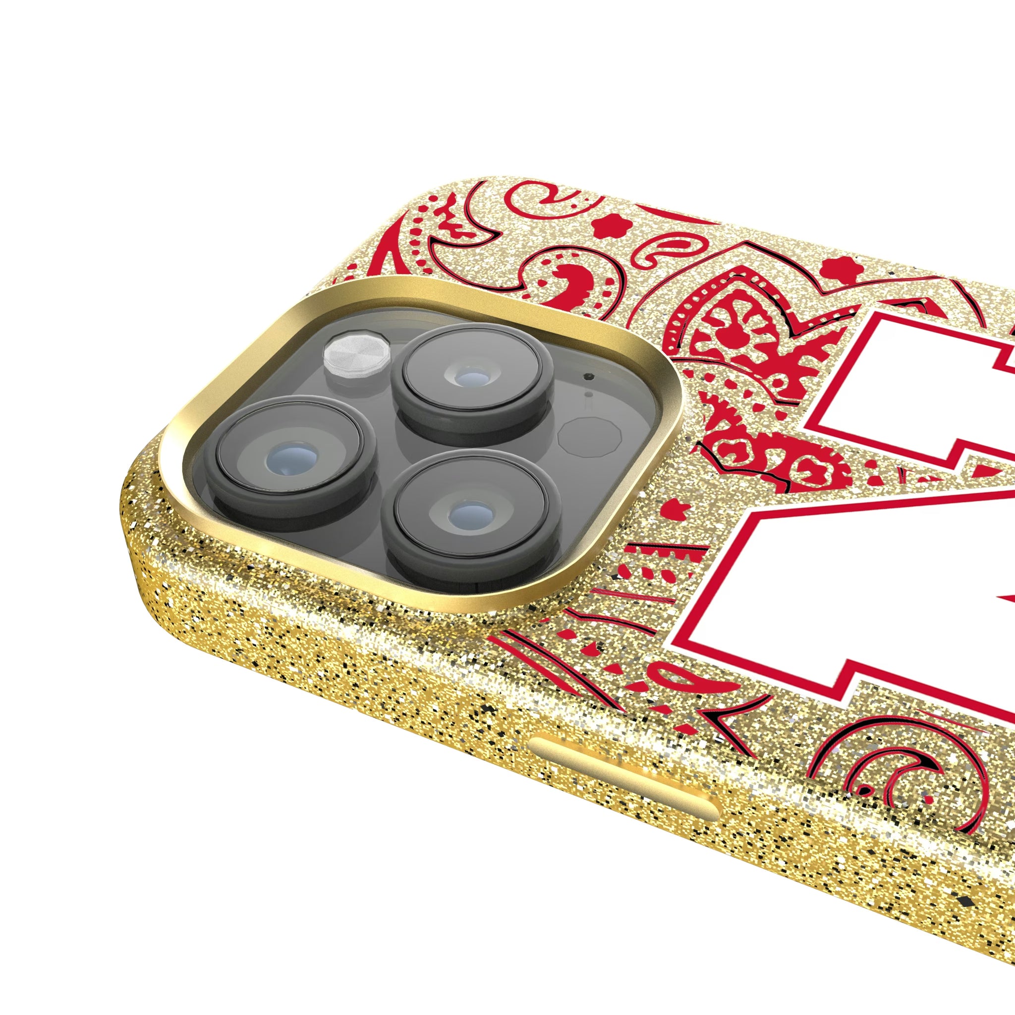University of Nebraska Huskers Block N Paisley iPhone Bling Phone Case for Apple iPhone - Detail