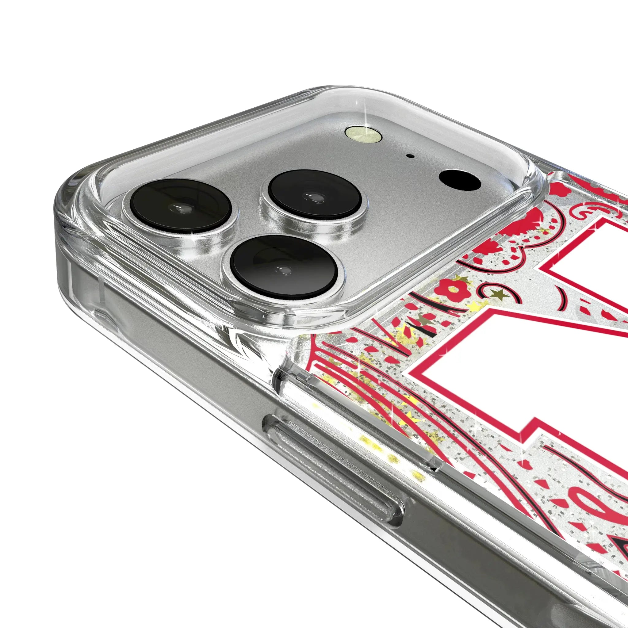 University of Nebraska Huskers Block N Paisley iPhone Glitter Phone Case for Apple iPhone - Detail