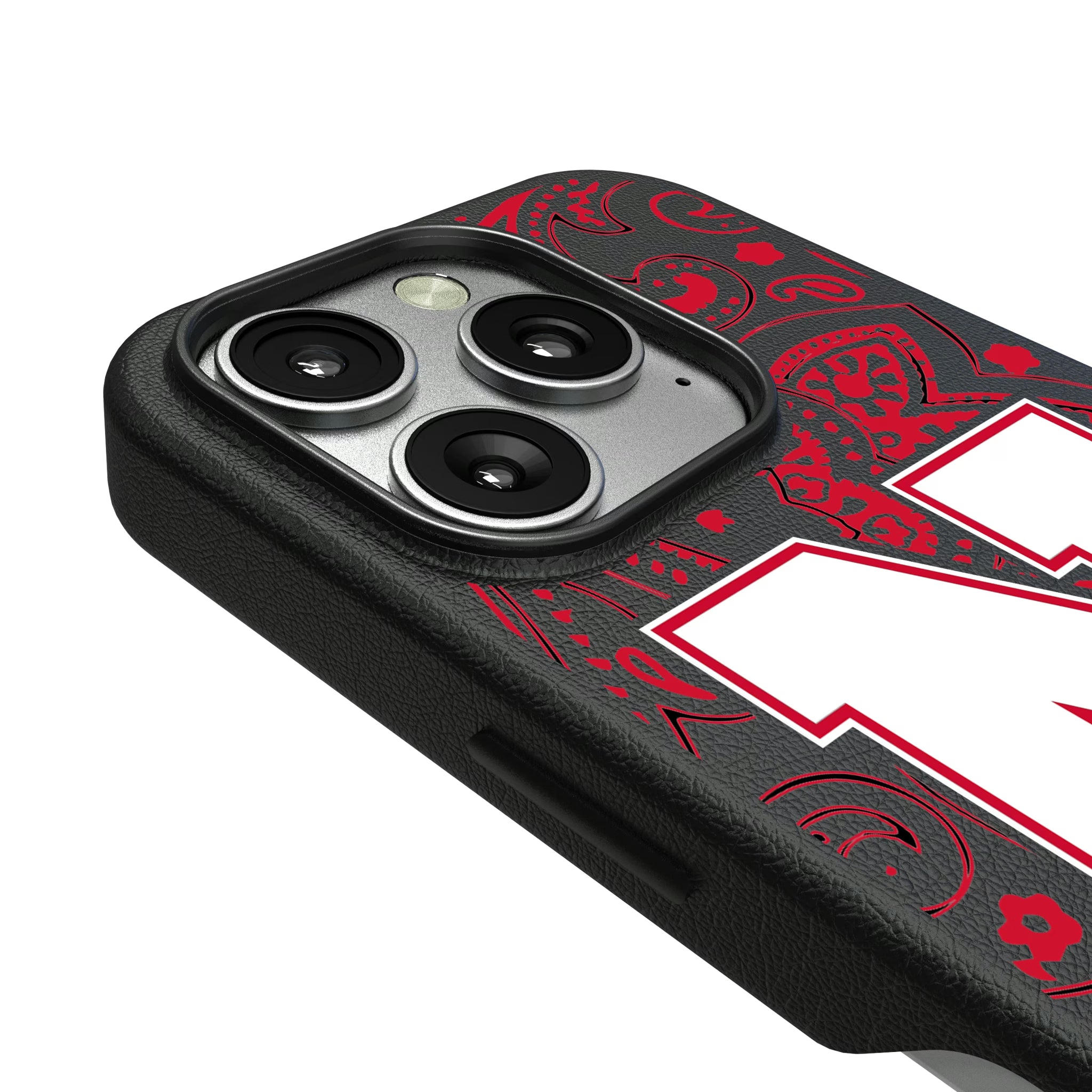 University of Nebraska Huskers Block N Paisley iPhone MagSafe Compatible Phone Case for Apple iPhone - Detail