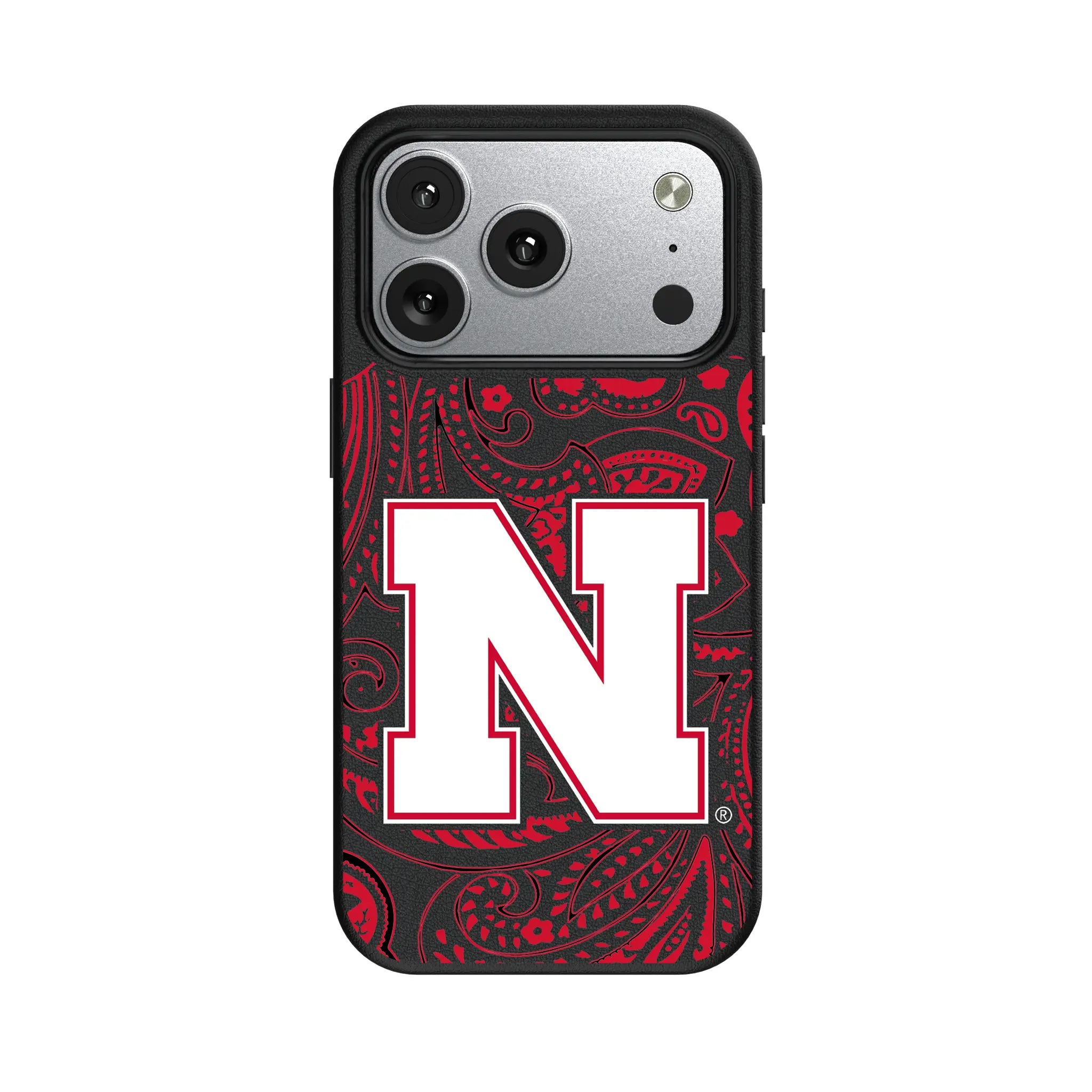 University of Nebraska Huskers Block N Paisley iPhone MagSafe Compatible Phone Case for Apple iPhone#Device_iPhone 17 Pro