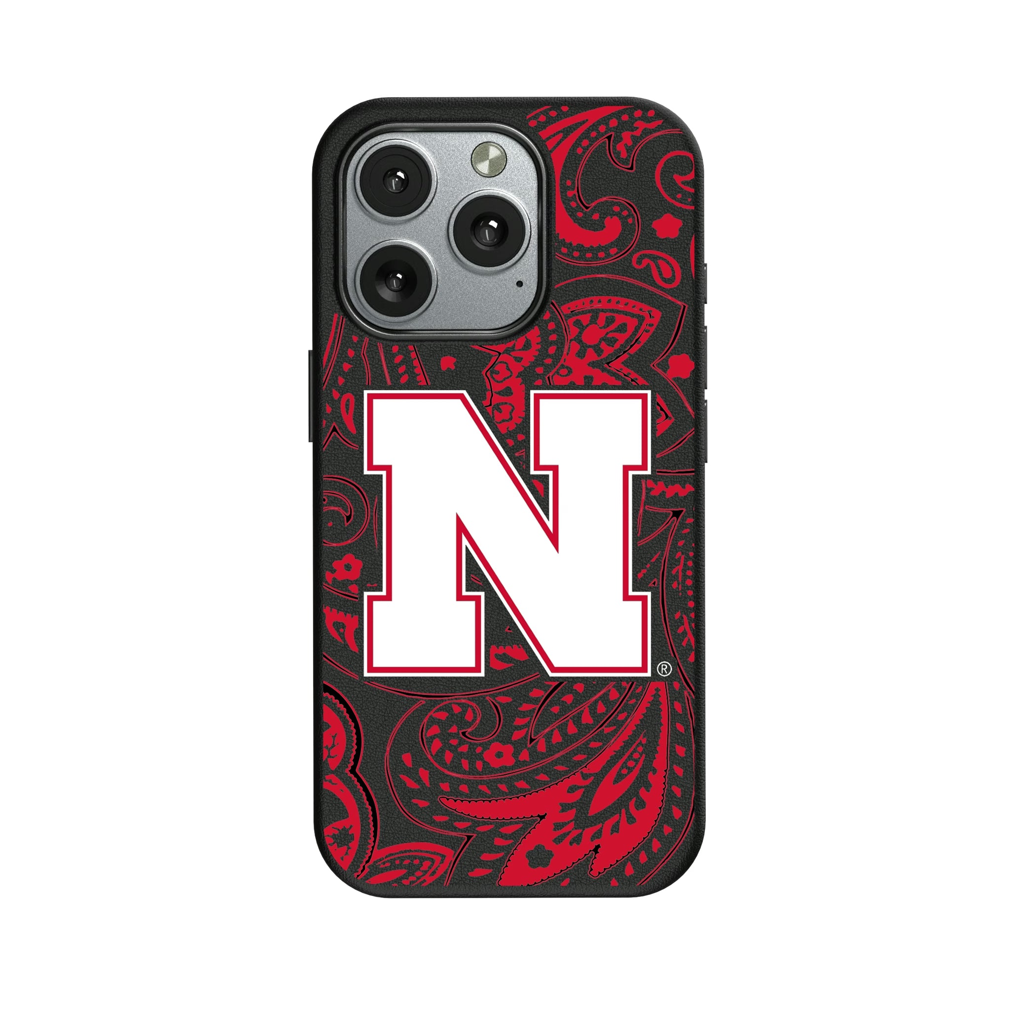 University of Nebraska Huskers Block N Paisley iPhone MagSafe Compatible Phone Case for Apple iPhone