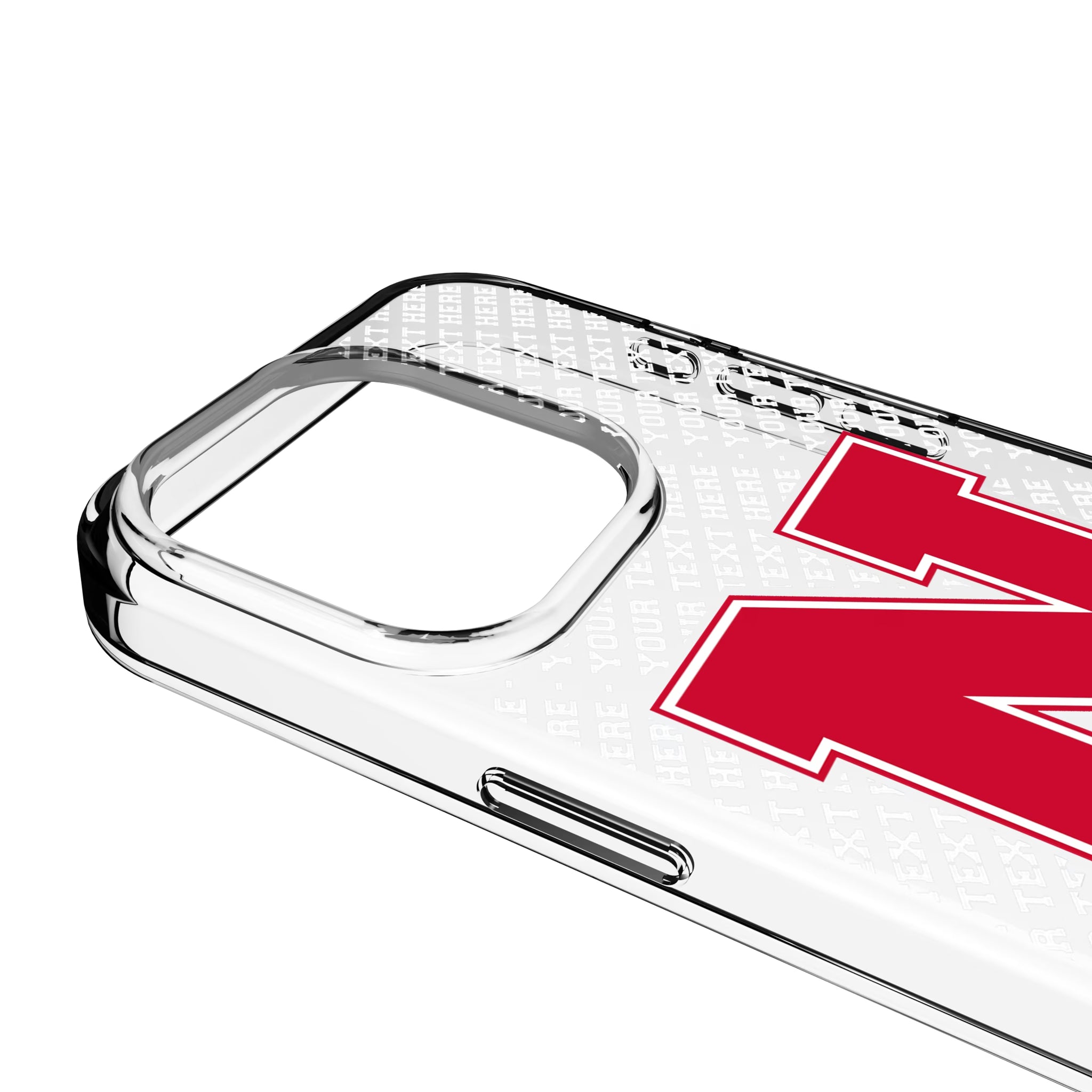 University of Nebraska Huskers Block N Personalized EndZone Plus iPhone Clear Phone Case for Apple iPhone - Detail