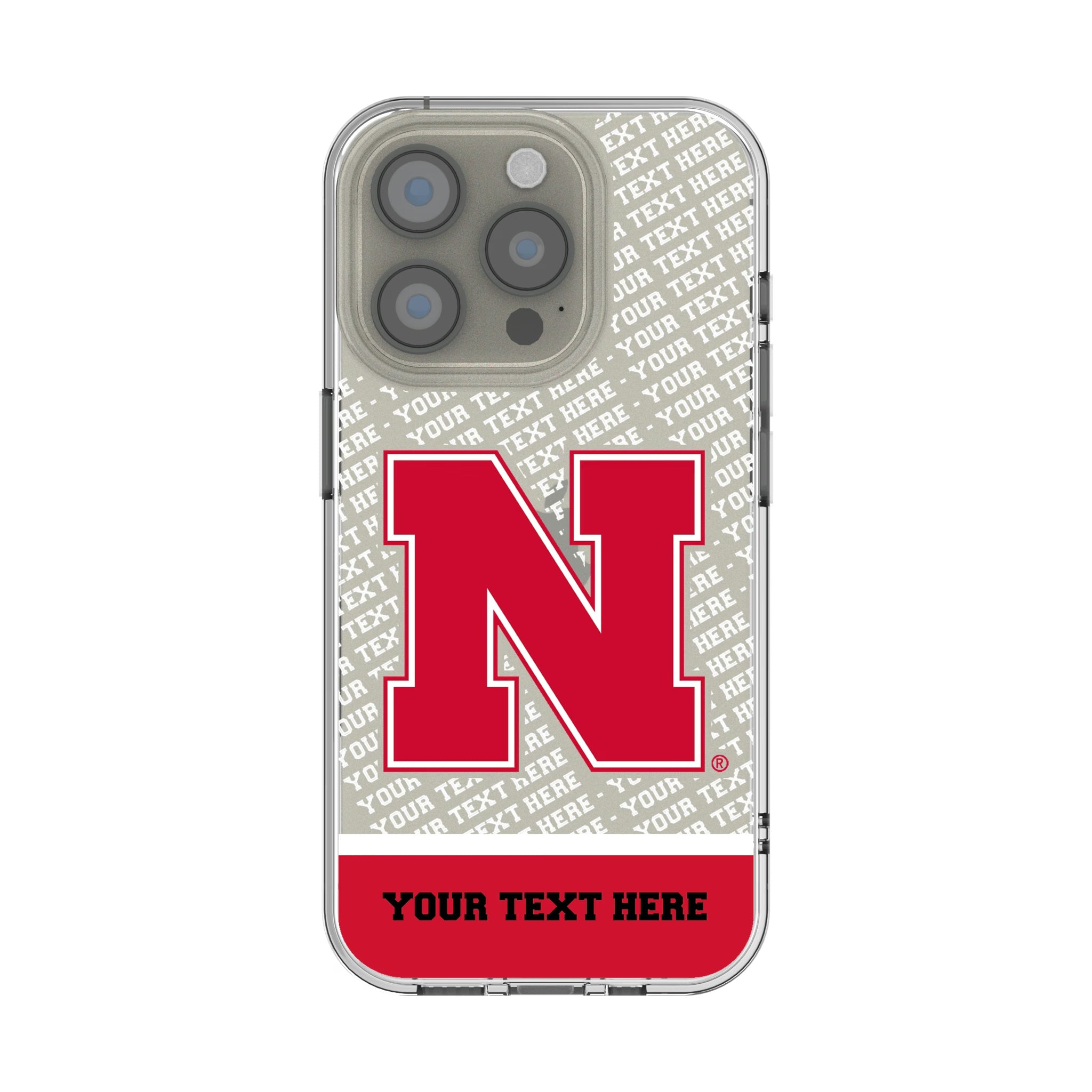 University of Nebraska Huskers Block N Personalized EndZone Plus iPhone Clear Phone Case for Apple iPhone