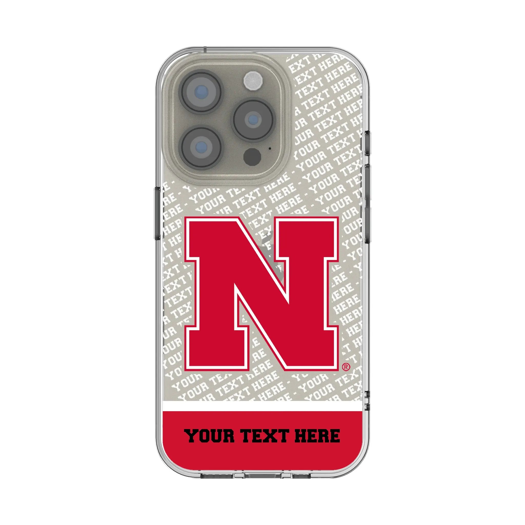 University of Nebraska Huskers Block N Personalized EndZone Plus iPhone Clear Phone Case for Apple iPhone