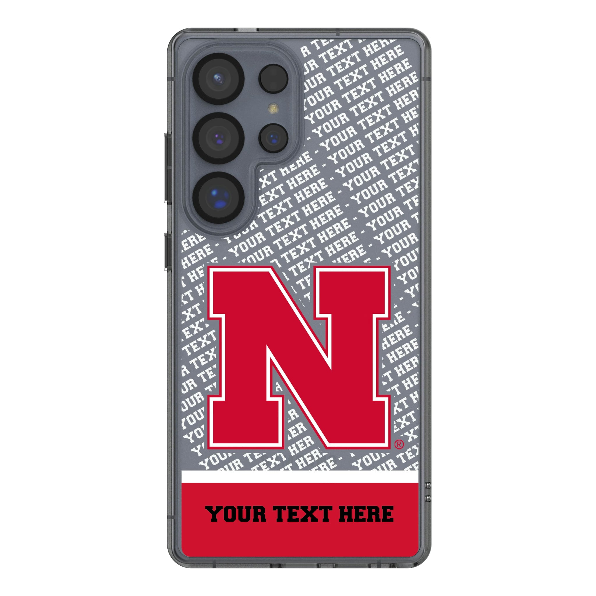 University of Nebraska Huskers Block N Personalized EndZone Plus Galaxy Clear Phone Case for Samsung Galaxy