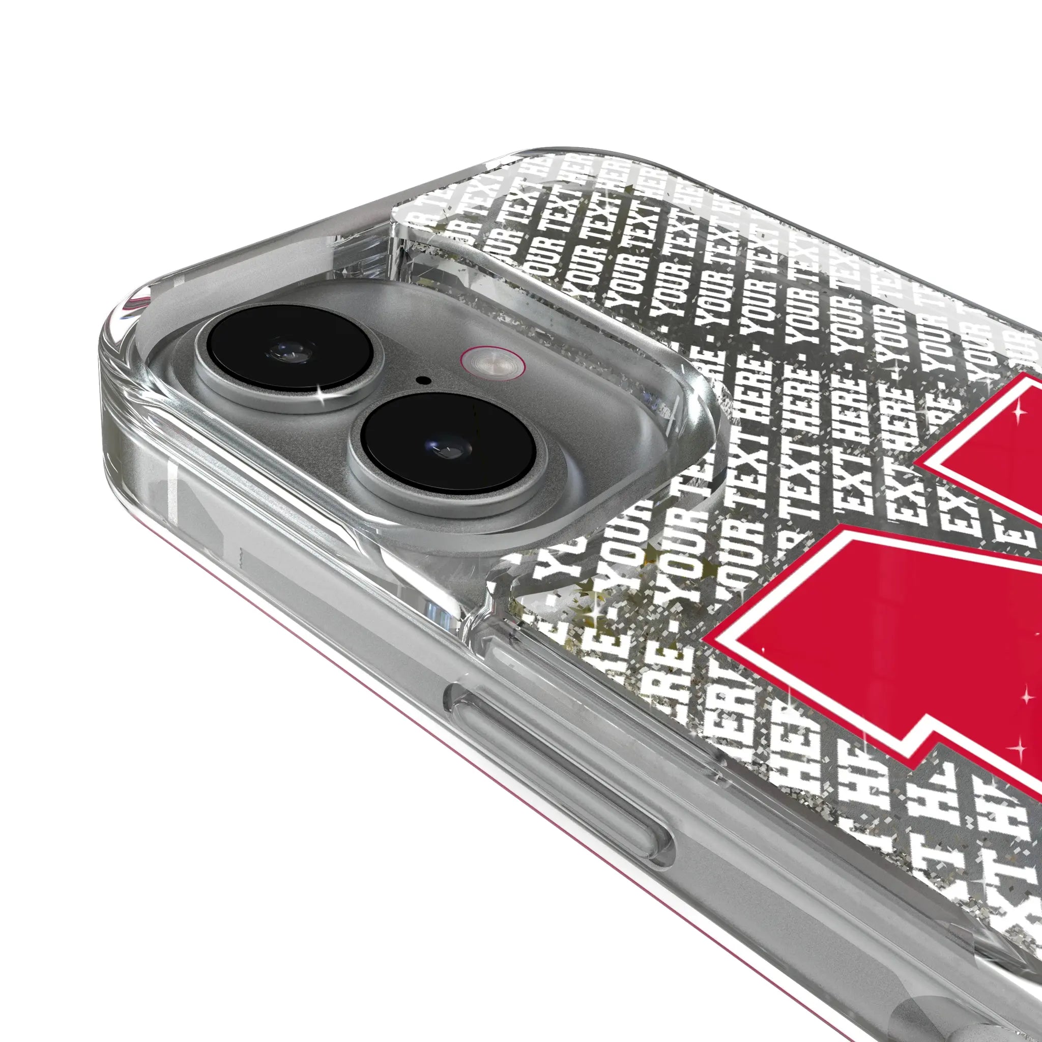 University of Nebraska Huskers Block N Personalized EndZone Plus iPhone Glitter Phone Case for Apple iPhone - Detail