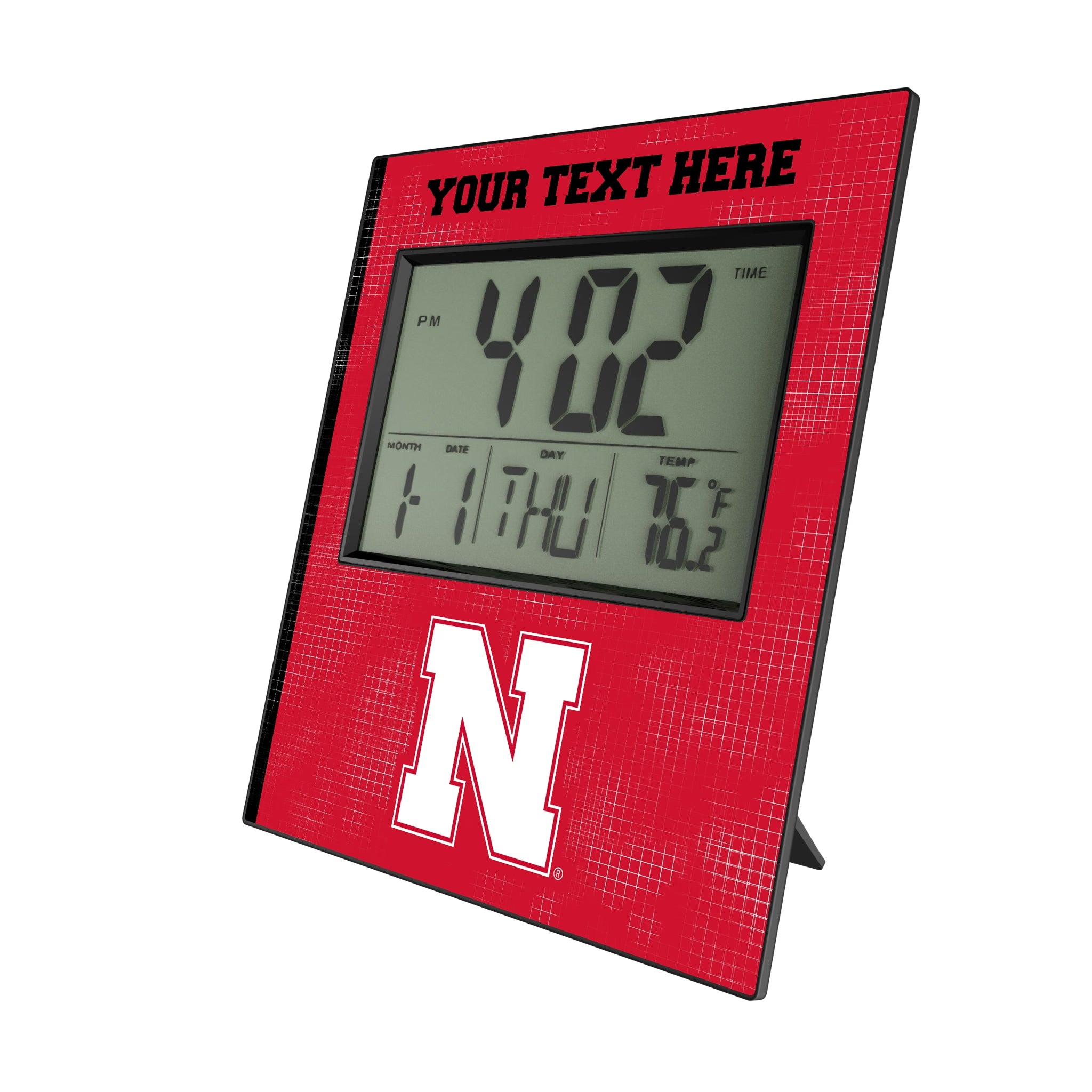 University of Nebraska Huskers Block N Personalized Hatch Wall Clock
