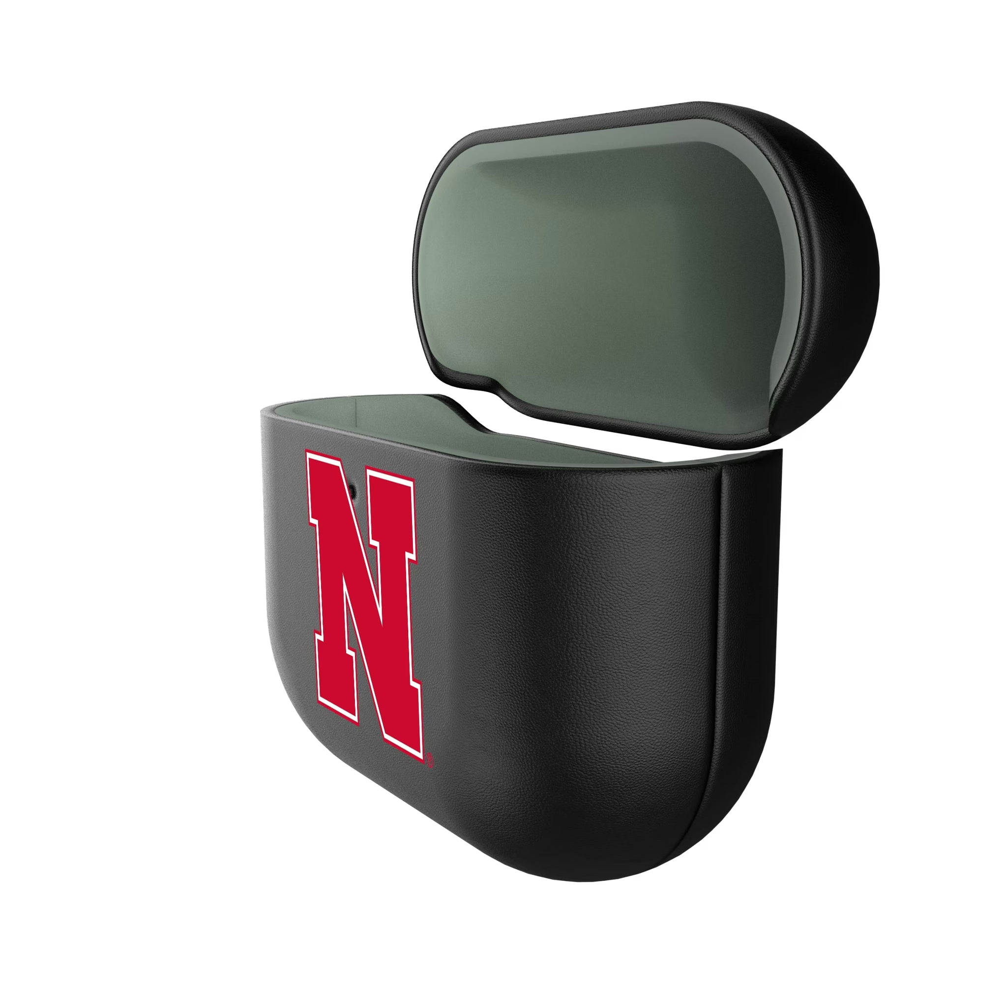 University of Nebraska Huskers Block N Personalized Insignia AirPods AirPod Case Cover - Isometric View#Device_AirPods 4