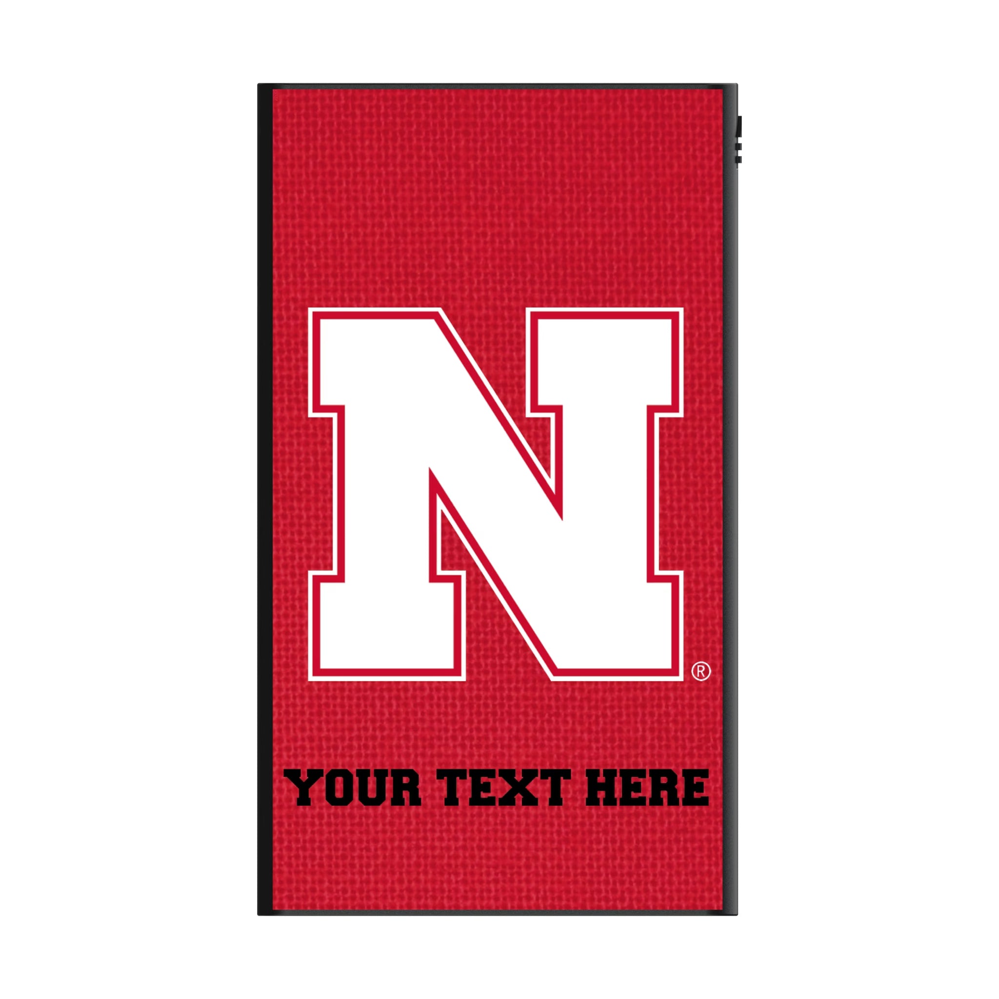 University of Nebraska Huskers Block N Personalized Solid 5000mAh Flat Powerbank