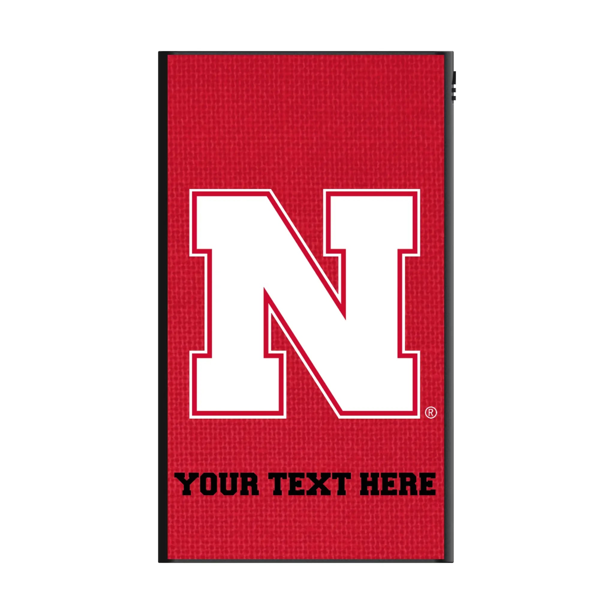 University of Nebraska Huskers Block N Personalized Solid 5000mAh Flat Power Bank