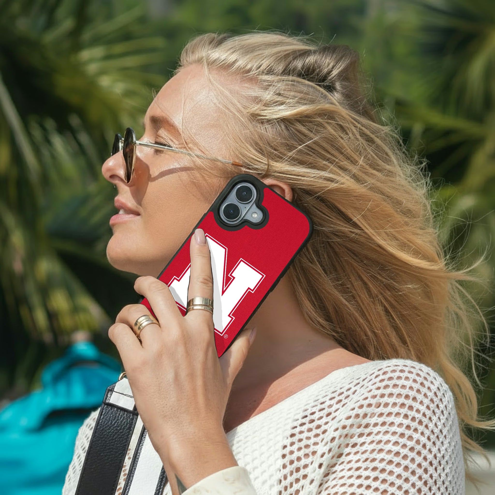 University of Nebraska Huskers Block N Personalized Stripe iPhone Bump Phone Case for Apple iPhone - Lifestyle#Device_iPhone 17