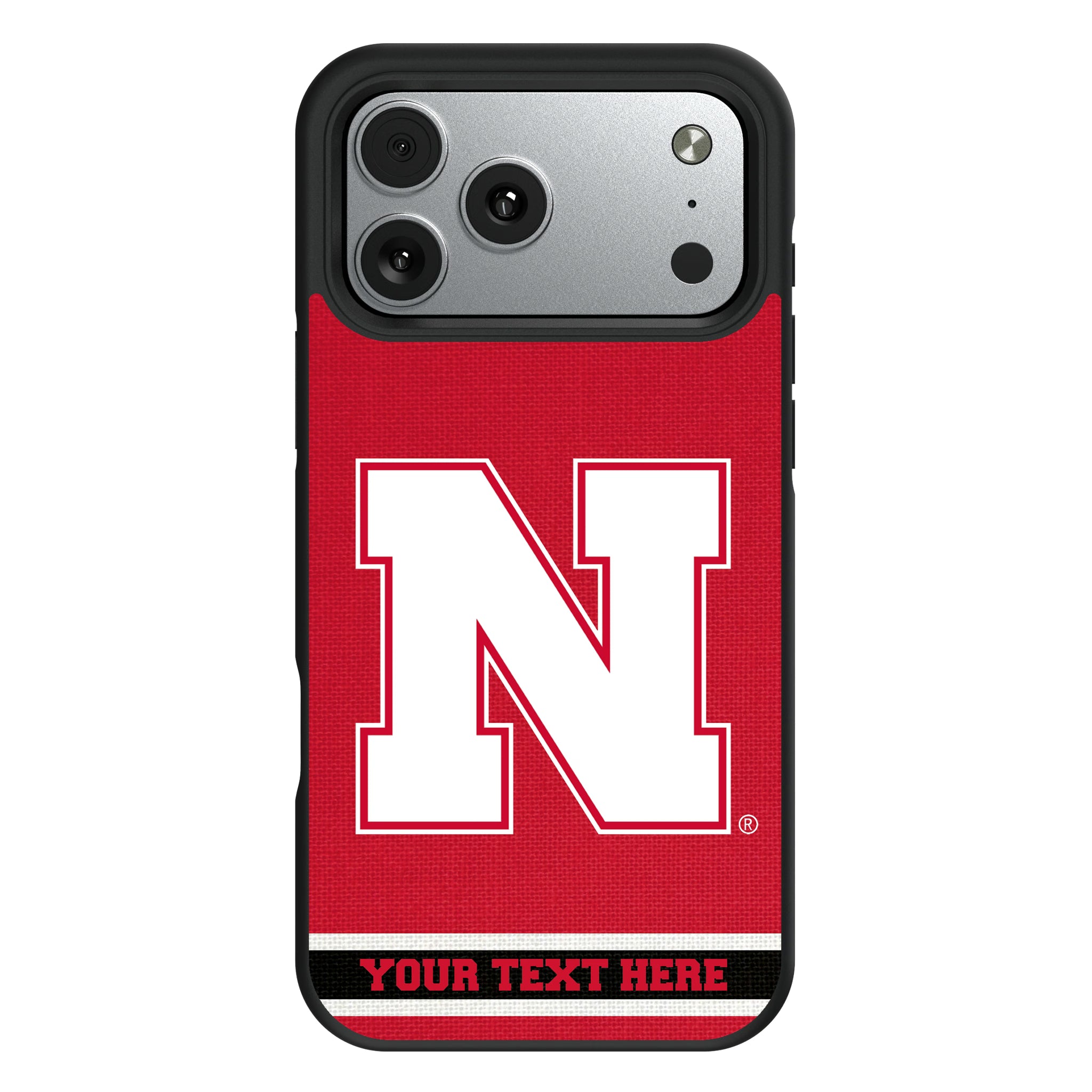 University of Nebraska Huskers Block N Personalized Stripe iPhone Bump Phone Case for Apple iPhone#Device_iPhone 17 Pro Max