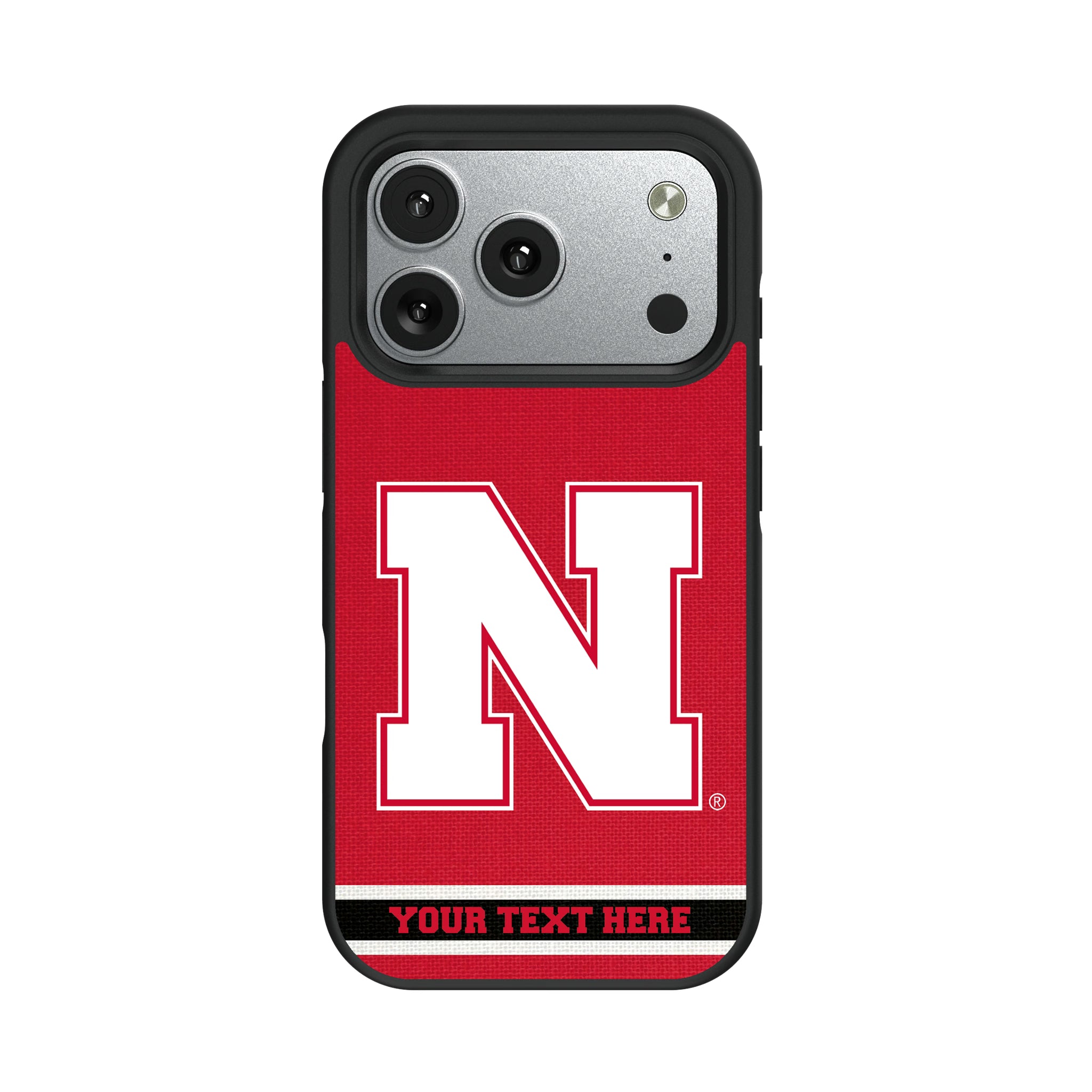 University of Nebraska Huskers Block N Personalized Stripe iPhone Bump Phone Case for Apple iPhone#Device_iPhone 17 Pro