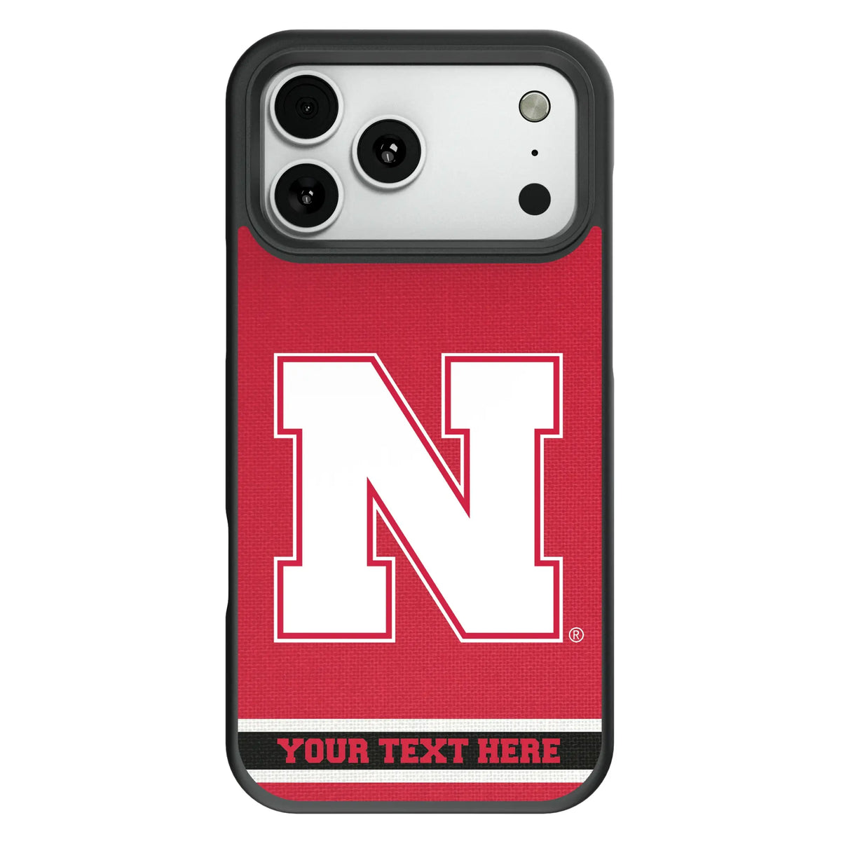 University of Nebraska Huskers Block N Personalized Stripe Bump Phone Case for Apple iPhone