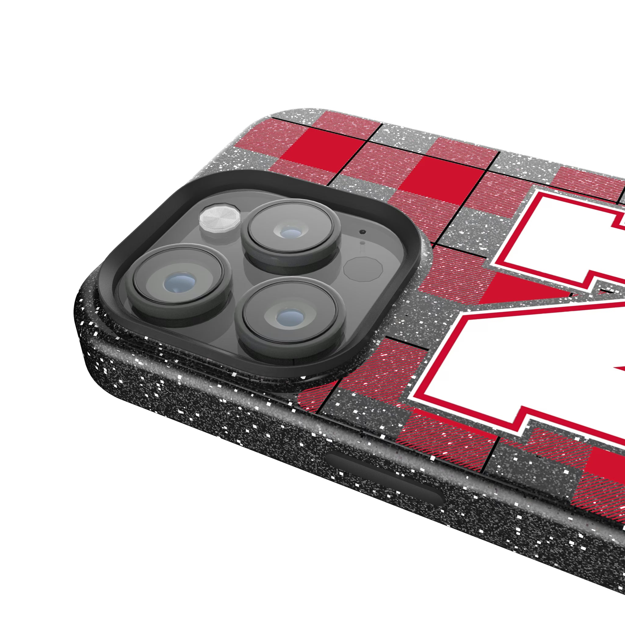 University of Nebraska Huskers Block N Plaid iPhone Bling Phone Case for Apple iPhone - Detail