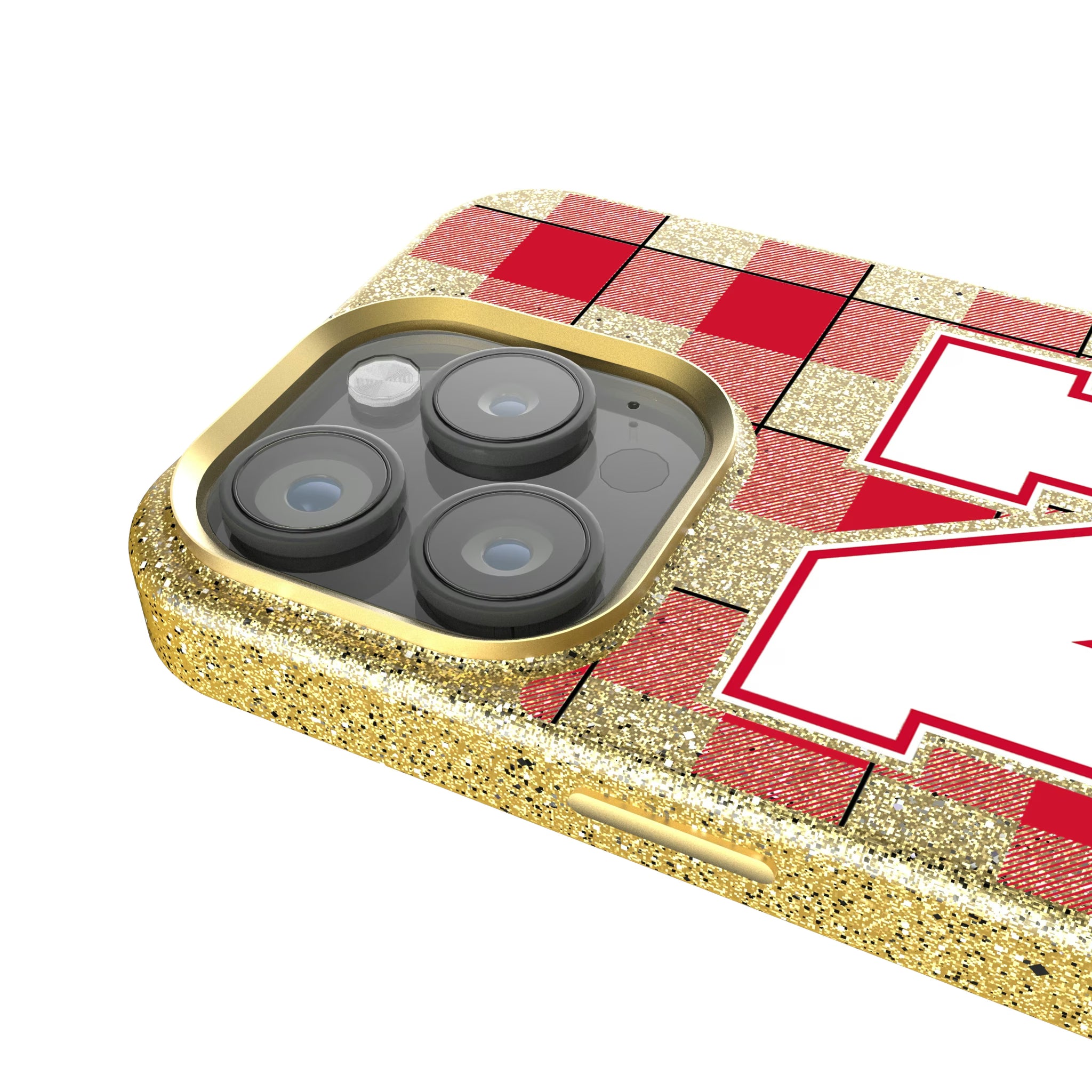 University of Nebraska Huskers Block N Plaid iPhone Bling Phone Case for Apple iPhone - Detail