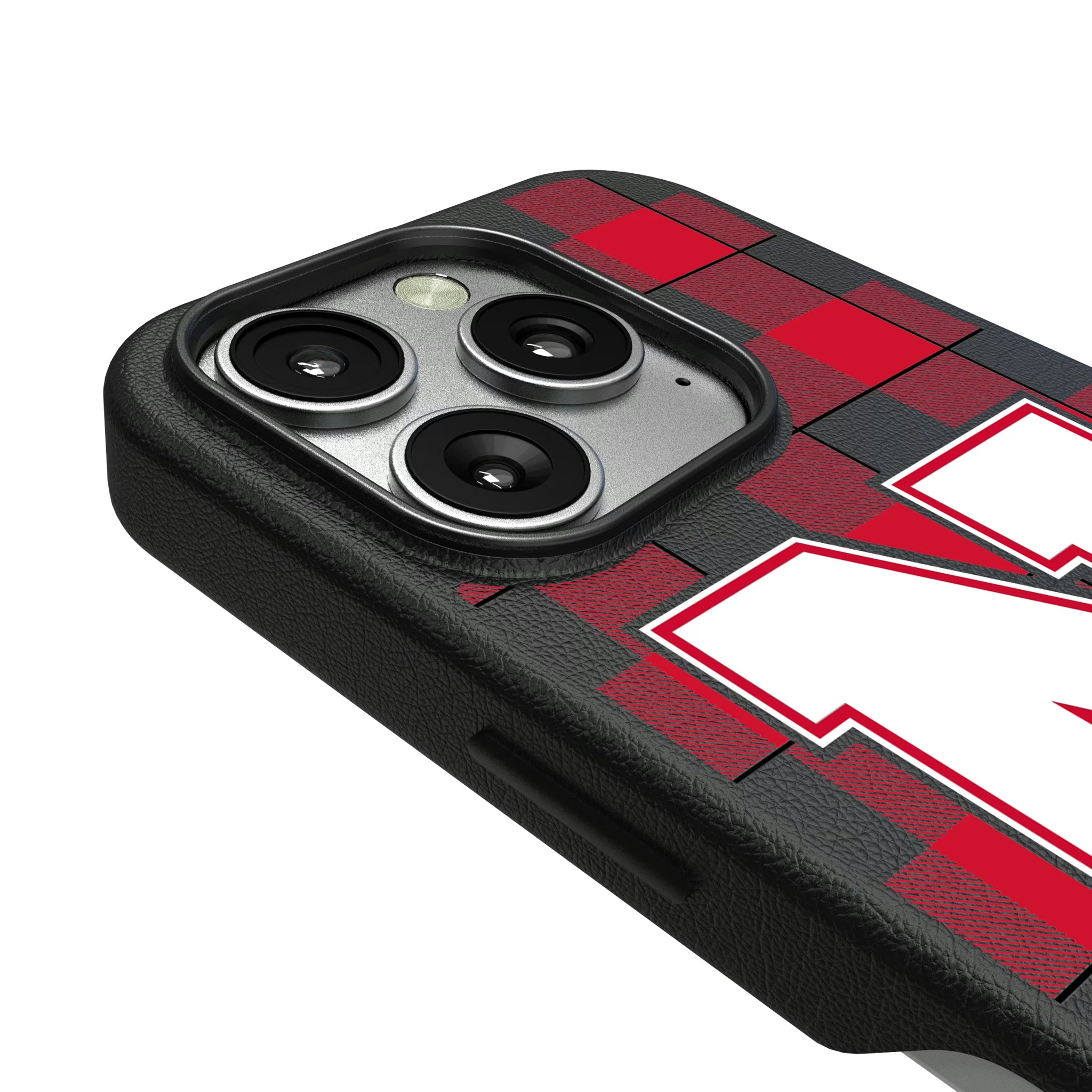 University of Nebraska Huskers Block N Plaid iPhone MagSafe Compatible Phone Case for Apple iPhone - Detail