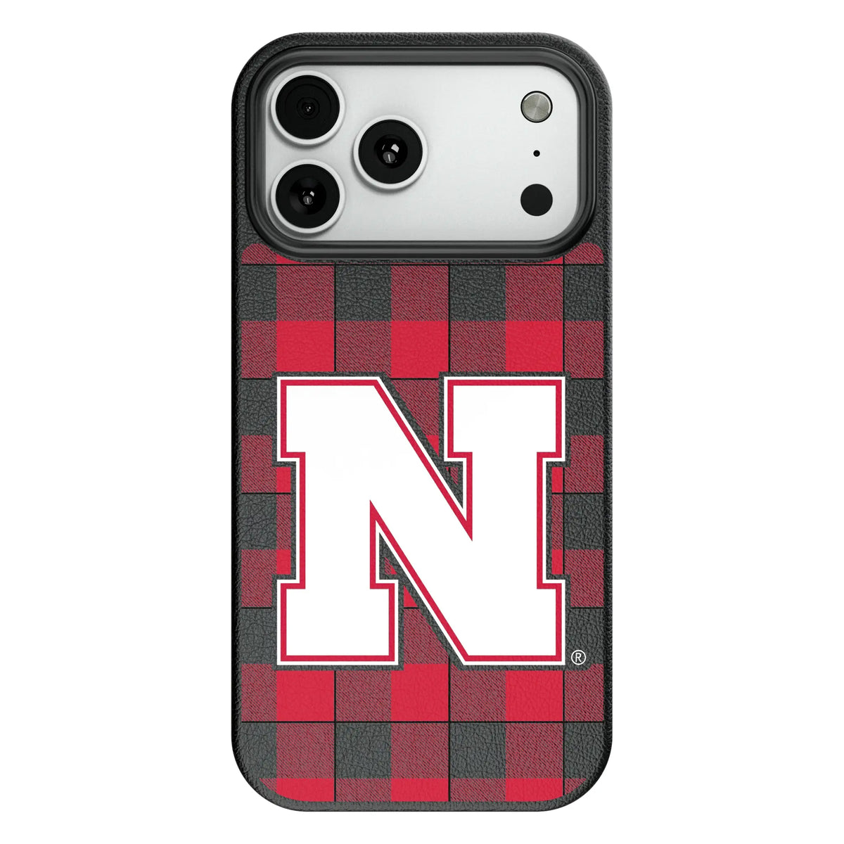 University of Nebraska Huskers Block N Plaid MagSafe Compatible Phone Case for Apple iPhone