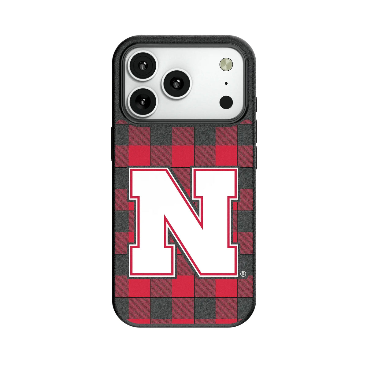 University of Nebraska Huskers Block N Plaid MagSafe Compatible Phone Case for Apple iPhone