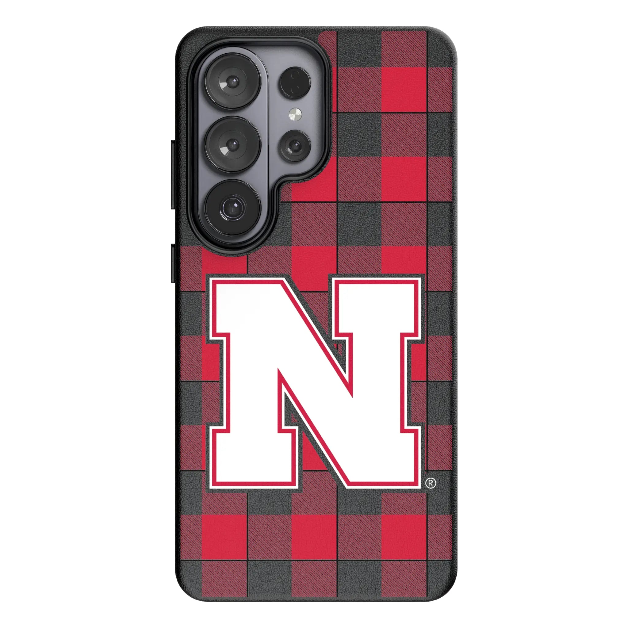 University of Nebraska Huskers Block N Plaid Galaxy MagSafe Compatible Phone Case for Samsung Galaxy#Device_Galaxy S26 Ultra