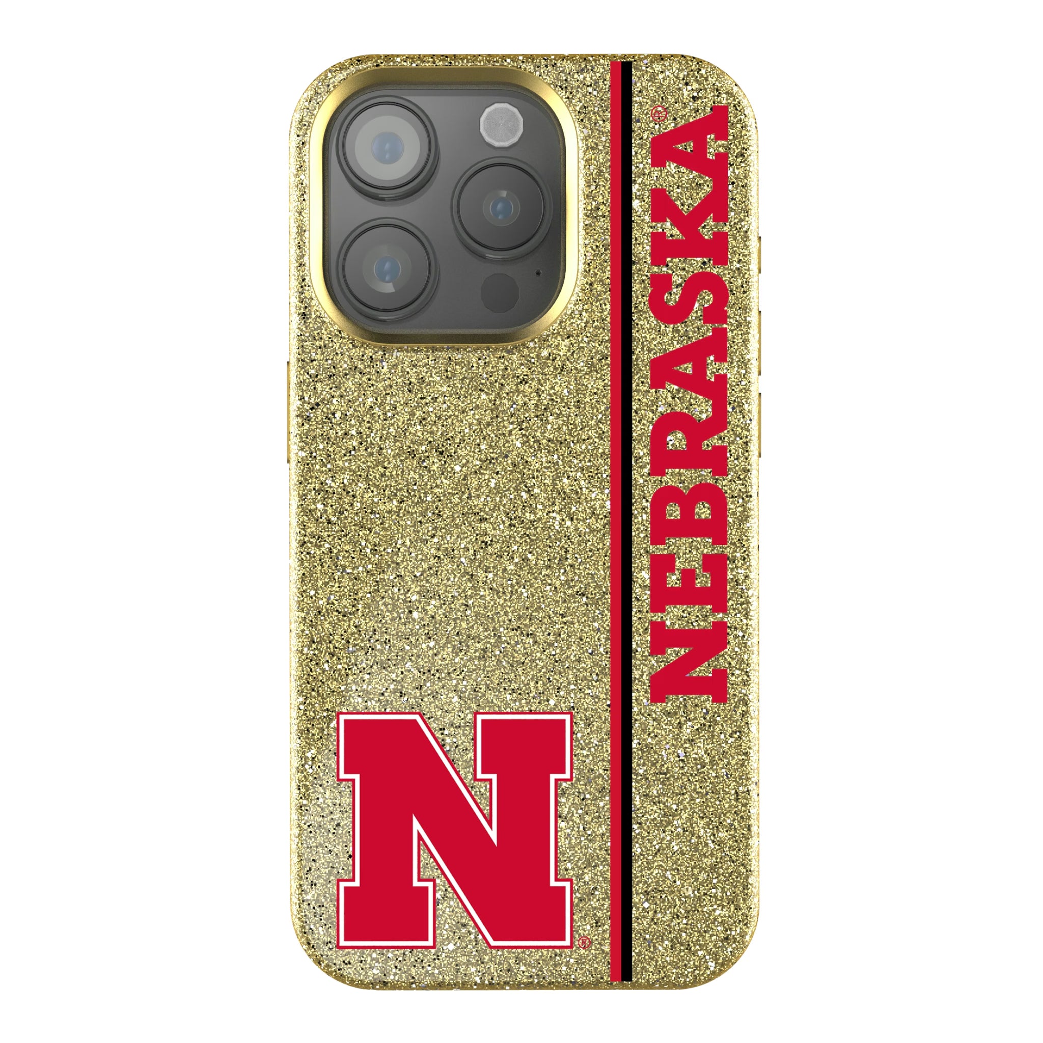 University of Nebraska Huskers Block N Sidebar iPhone Bling Phone Case for Apple iPhone