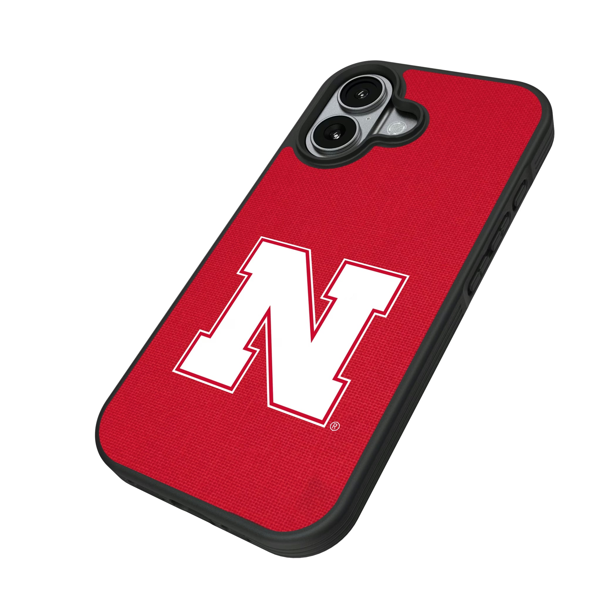 University of Nebraska Huskers Block N Solid iPhone Bump Phone Case for Apple iPhone - Isometric View#Device_iPhone 17