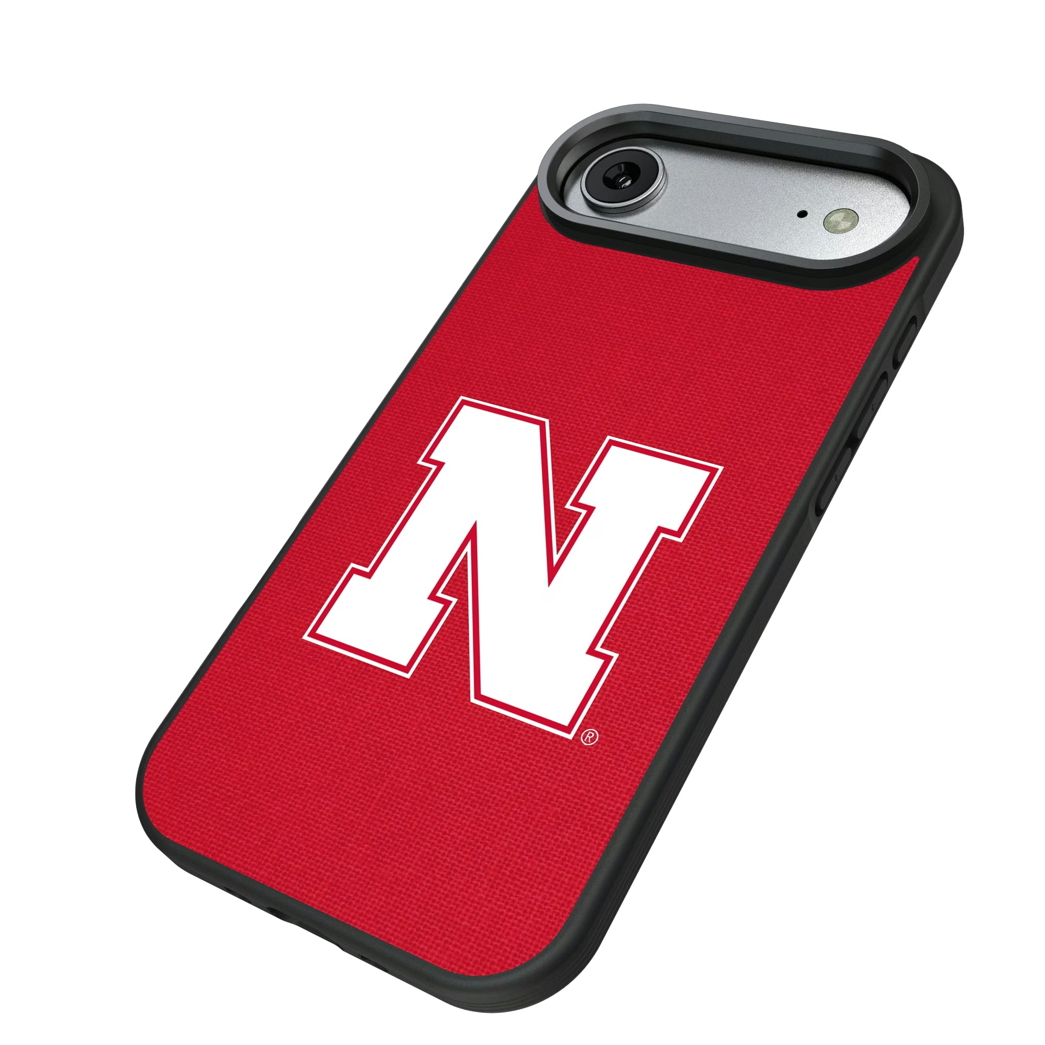 University of Nebraska Huskers Block N Solid iPhone Bump Phone Case for Apple iPhone - Isometric View#Device_iPhone Air