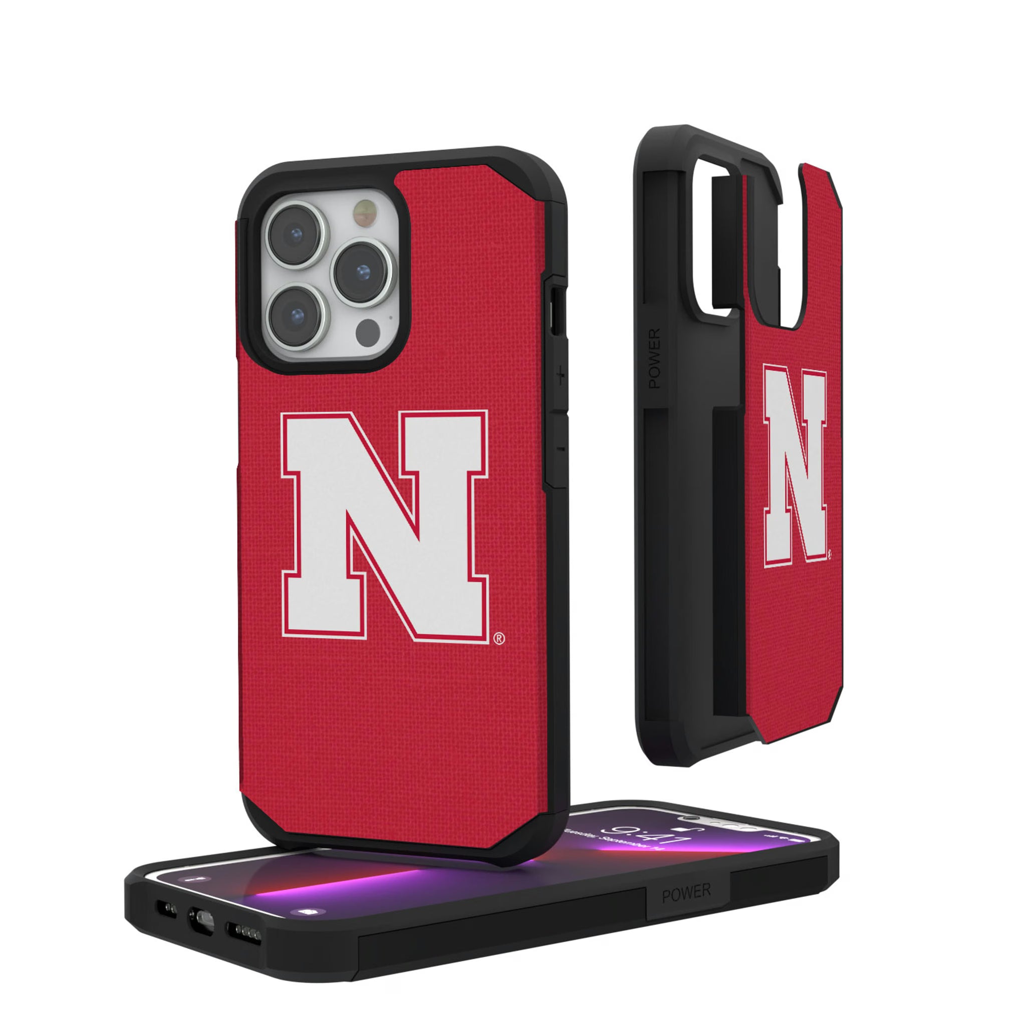 University of Nebraska Huskers Block N Solid iPhone Rugged Phone Case for Apple iPhone