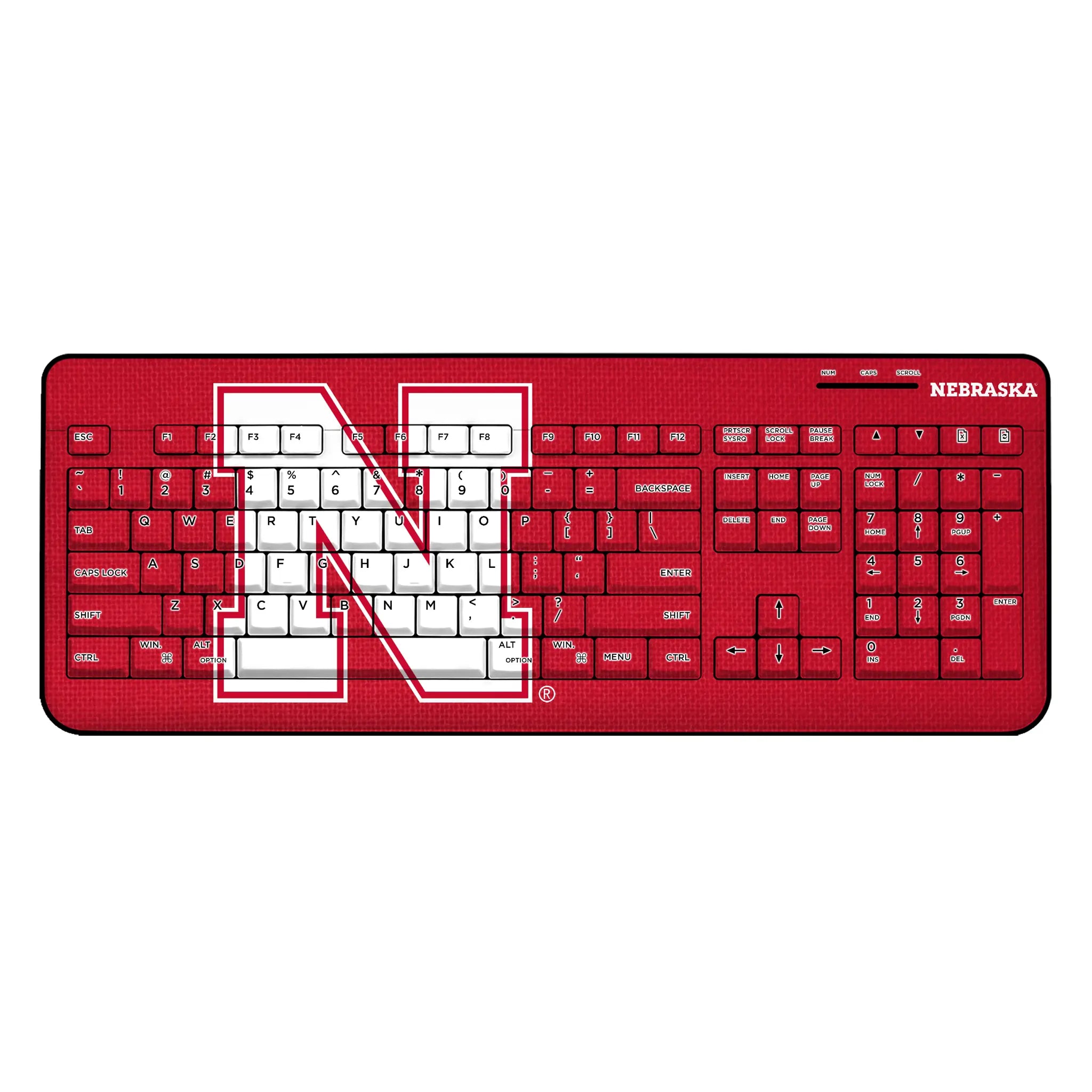 University of Nebraska Huskers Block N Solid Wireless USB Keyboard