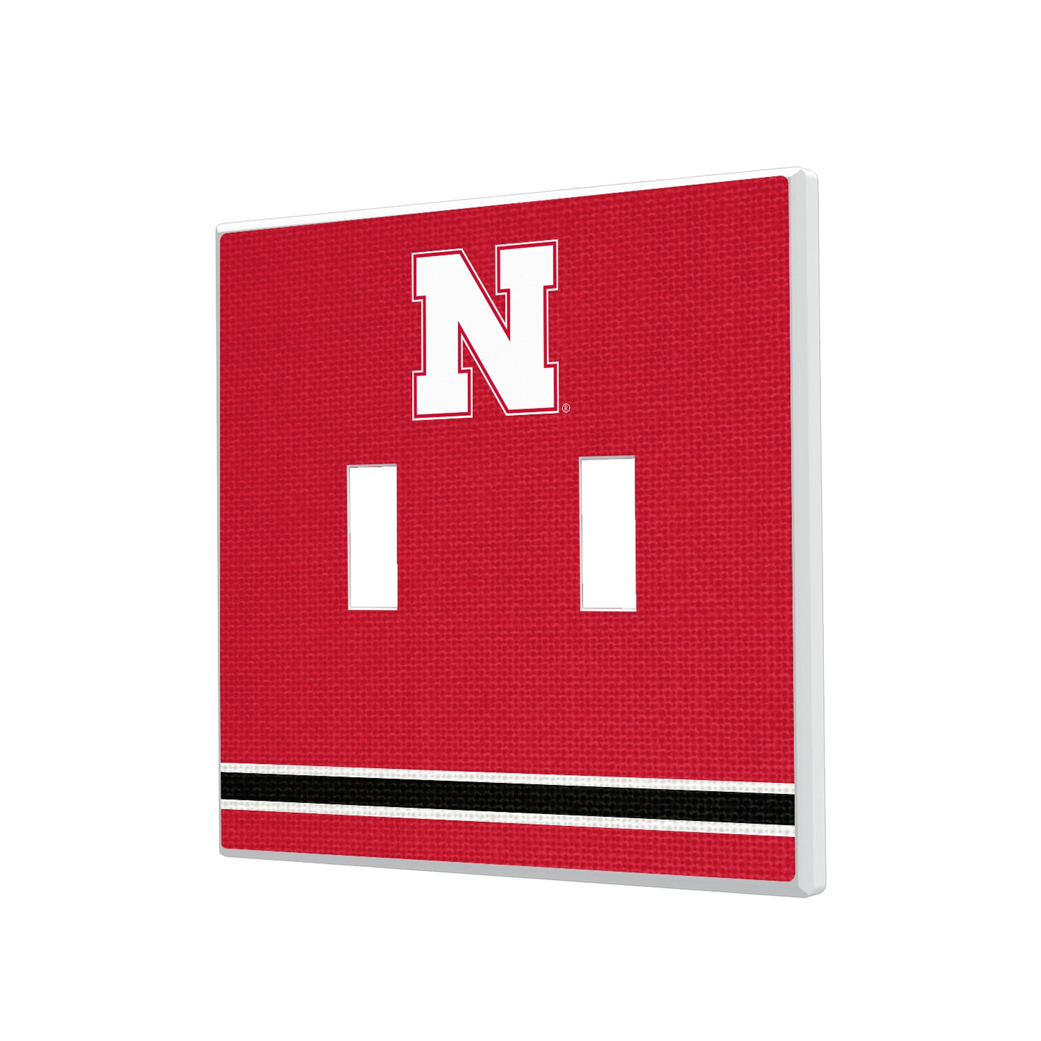 University of Nebraska Huskers Block N Stripe Hidden-Screw Light Switch Plate#Style_Double Toggle