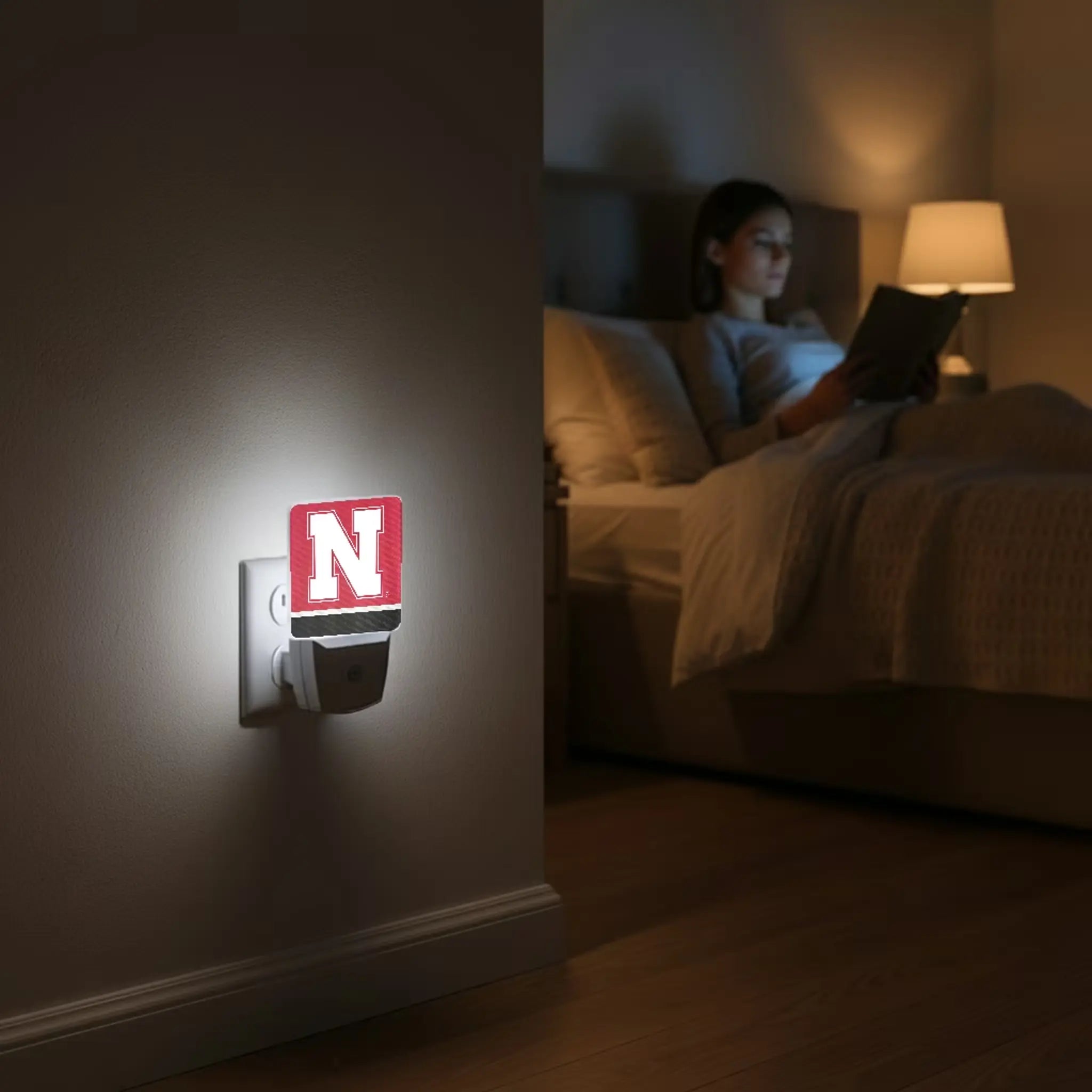 University of Nebraska Huskers Block N Stripe Night Light 2-Pack - Lifestyle