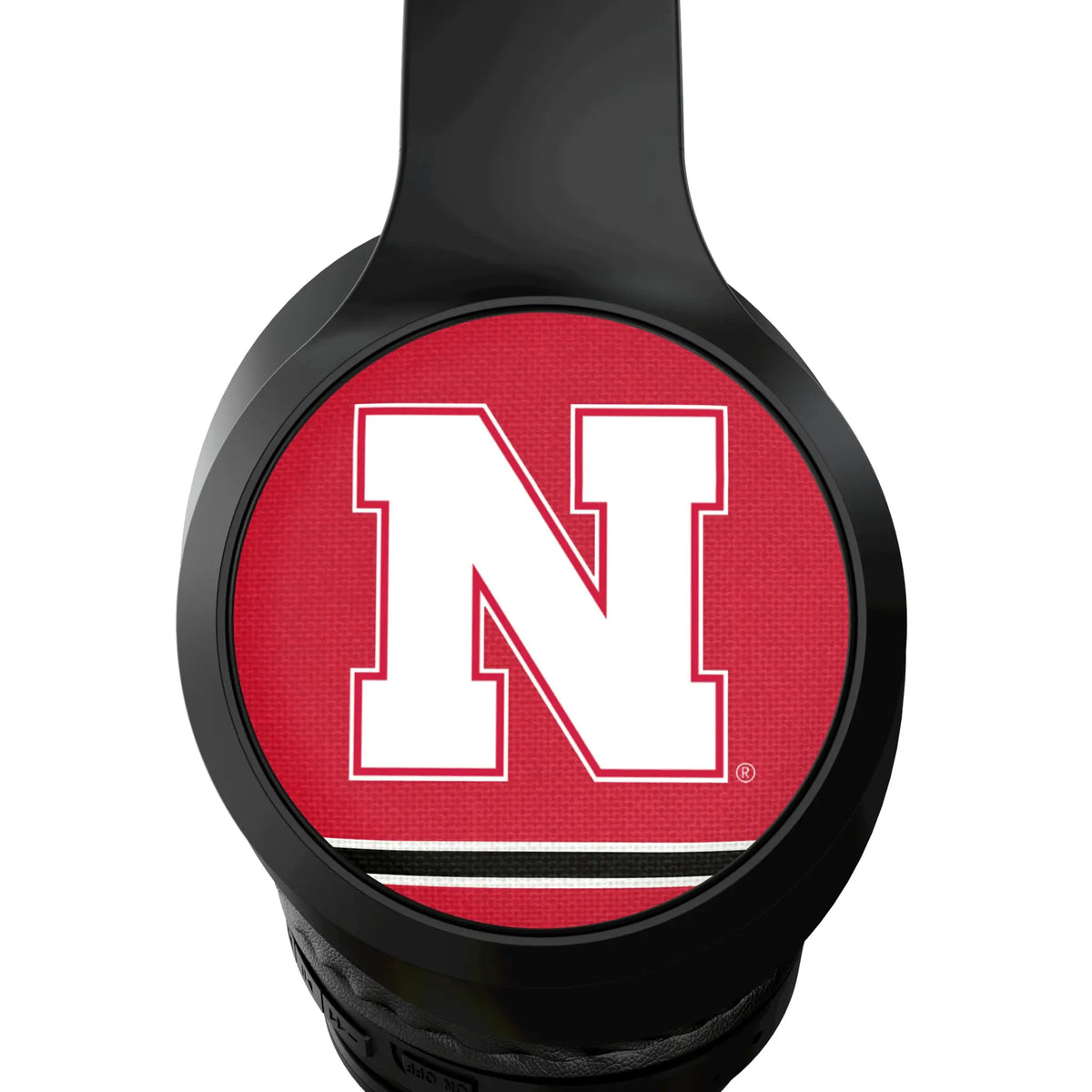 University of Nebraska Huskers Block N Stripe Wireless Over-Ear Headphones With Case - Detail