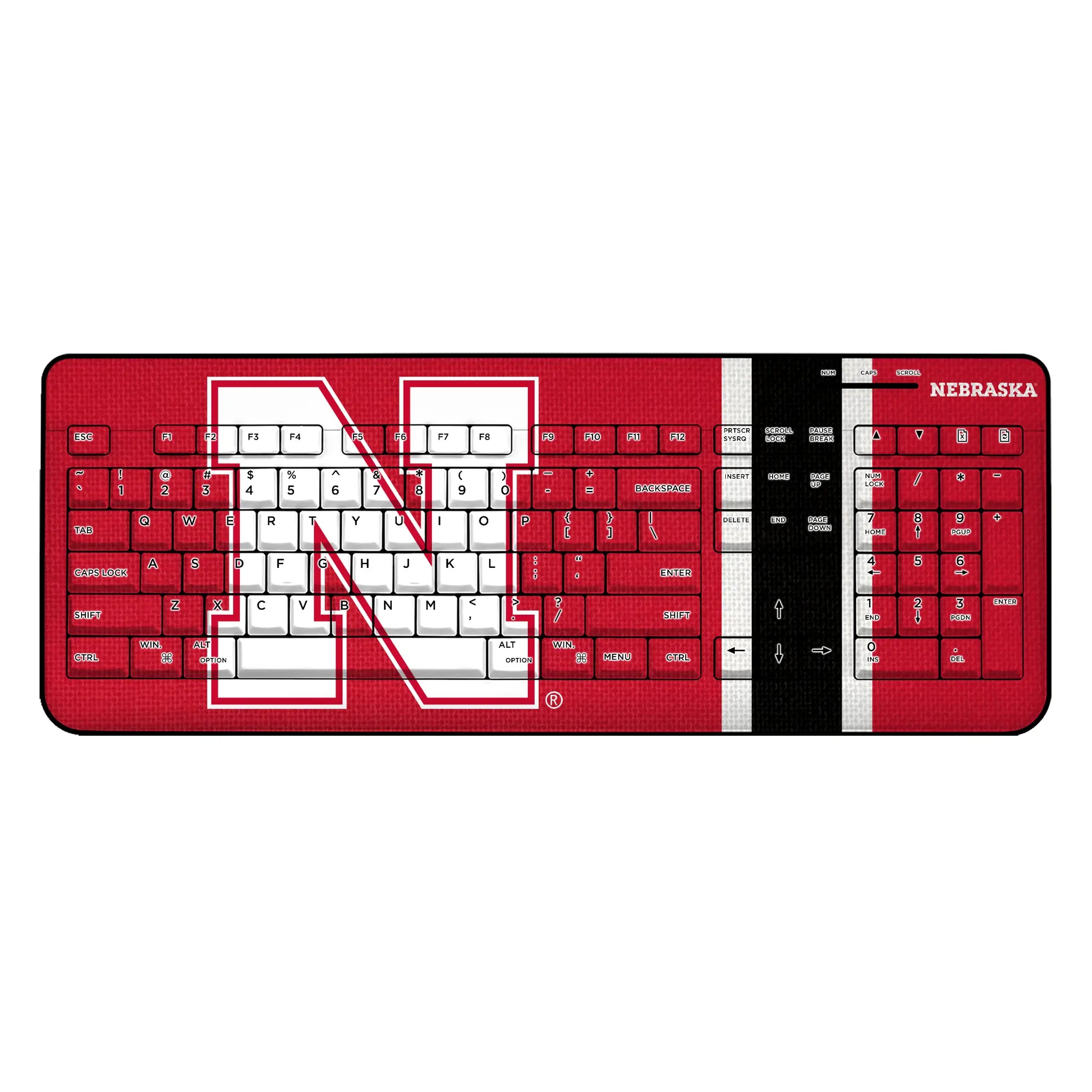 University of Nebraska Huskers Block N Stripe Wireless USB Keyboard