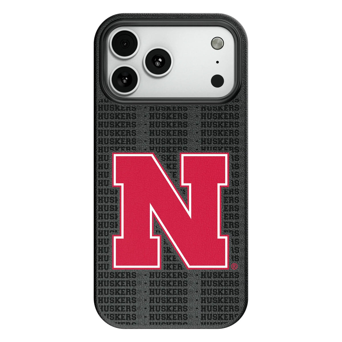 University of Nebraska Huskers Block N Text Backdrop MagSafe Compatible Phone Case for Apple iPhone